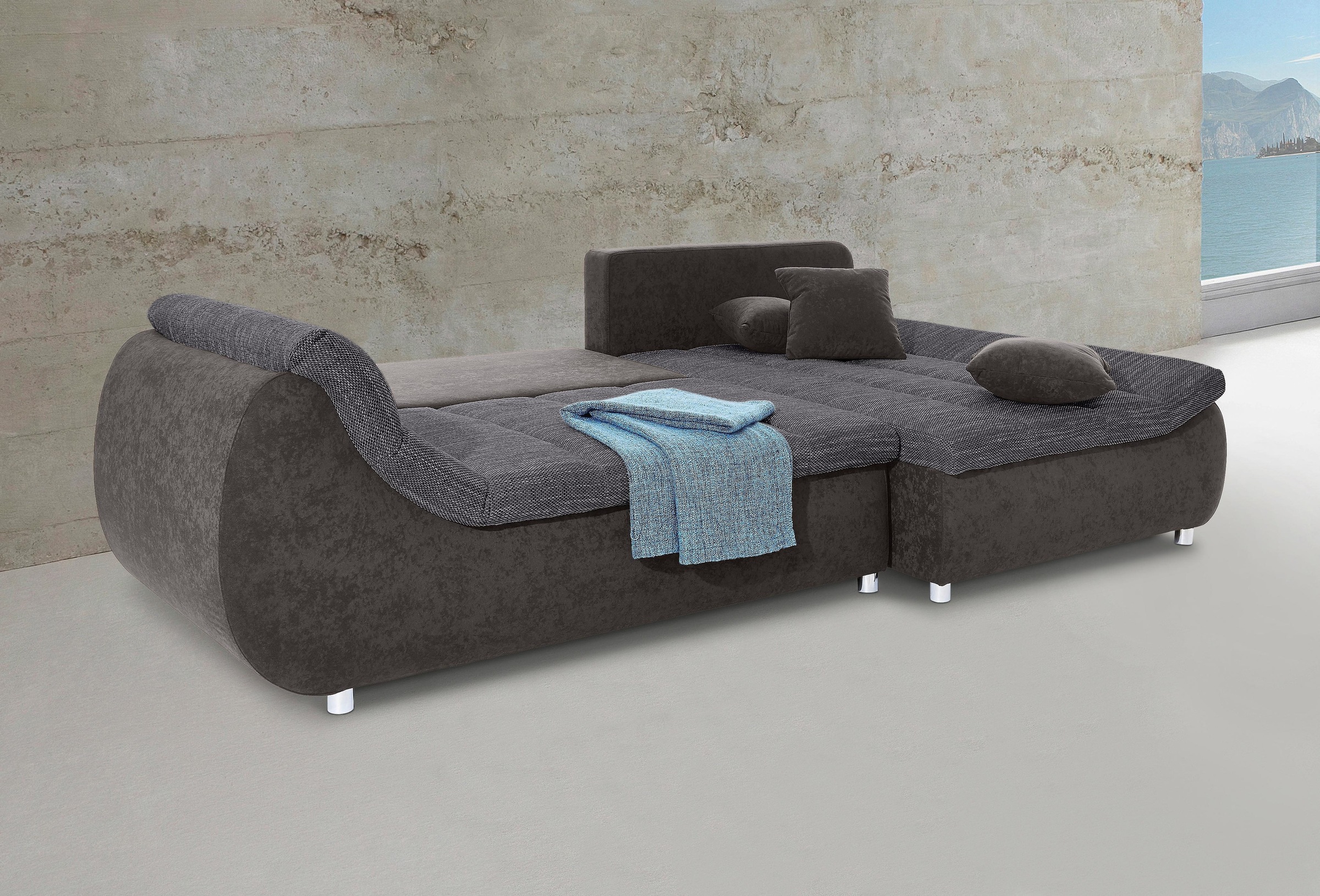 Home affaire Ecksofa "Imola, bequem, aktuelle Steppung im Sitz, L-Form, Bre günstig online kaufen