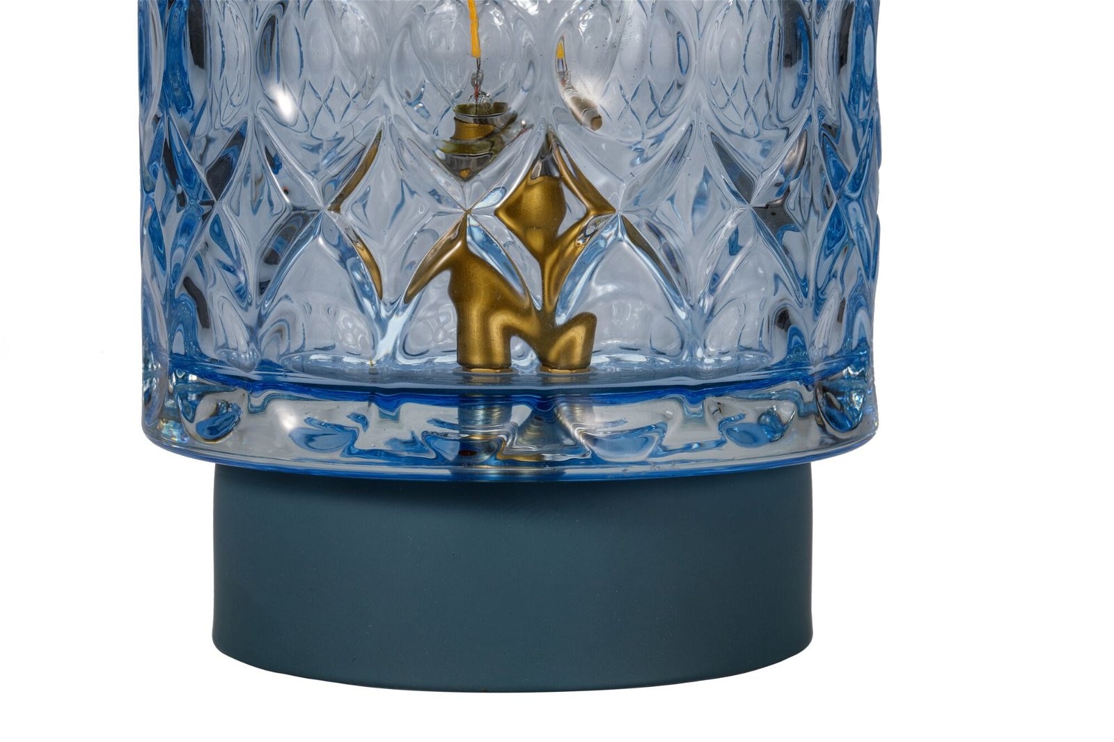 Pauleen LED Tischleuchte »Chic Glamour mobile Blau Glas/Metall«, 1  flammig-flammig, E14, Timer Batterie | BAUR