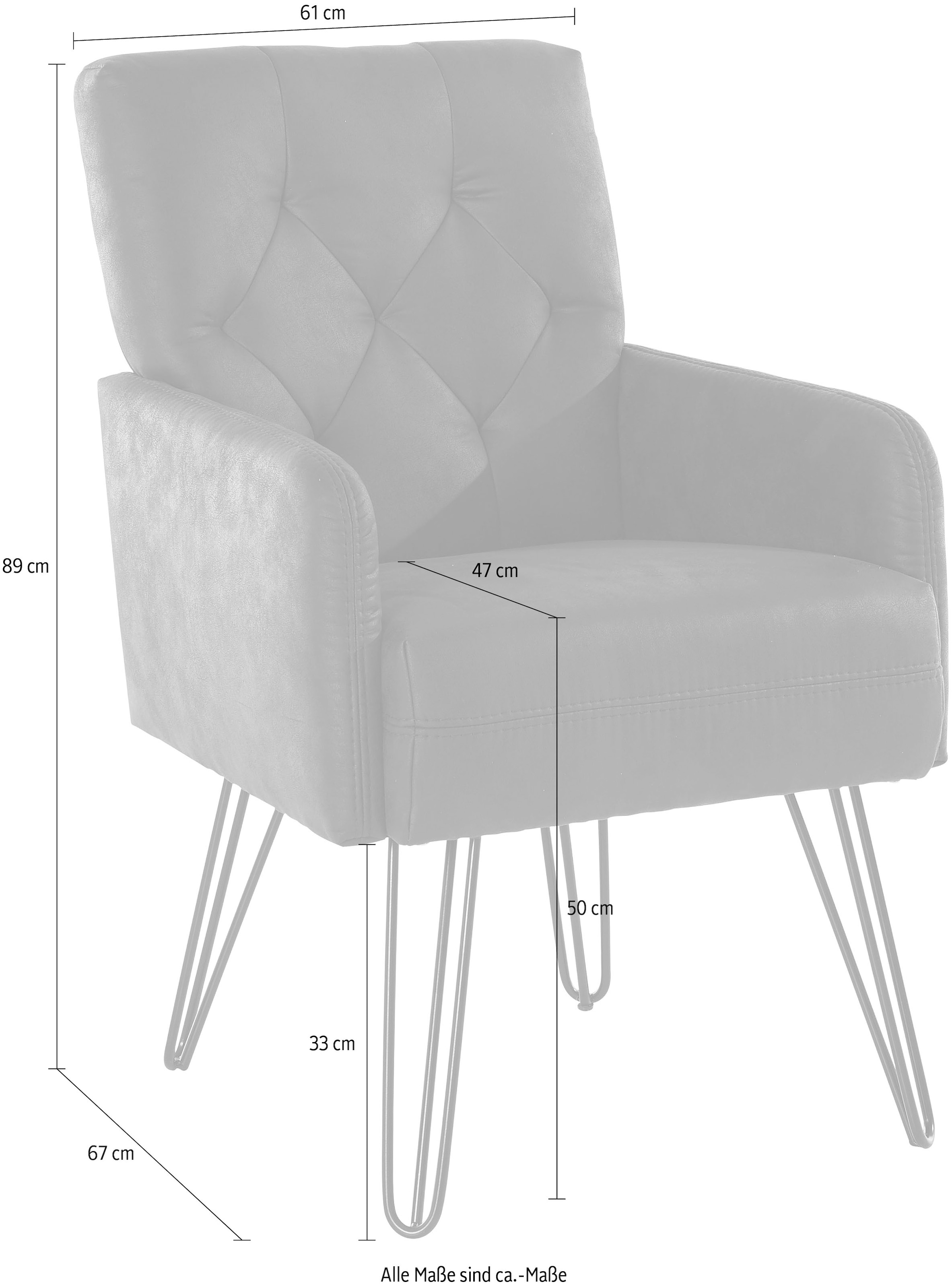 exxpo - sofa fashion Sessel »Doppio, Loungesessel mit Designuntergestell, bequem und elegant«, aufwendige Rückenverarbeitung, Breite 61 cm