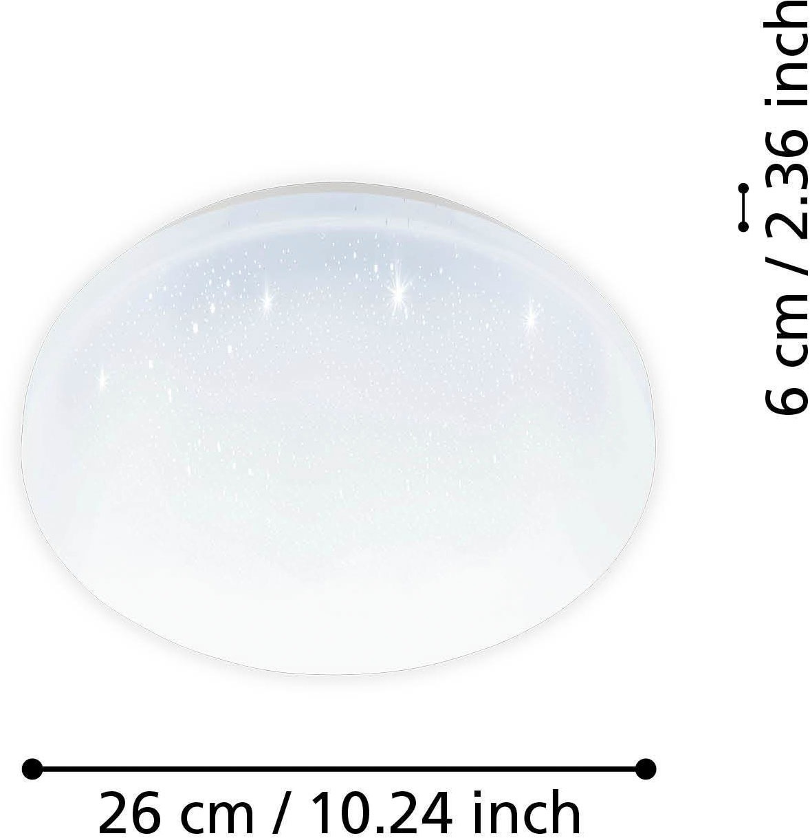 EGLO LED Deckenleuchte »POGLIOLA-S Ø 26 cm, Deckenlampe, Flurlampe, Küchenlampe«, 1 flammig, Leuchtmittel LED-Modul | LED fest integriert, Wandlampe, Kristalleffekt Deckenlampe, Wohnzimmerlampe, Küchenlampe
