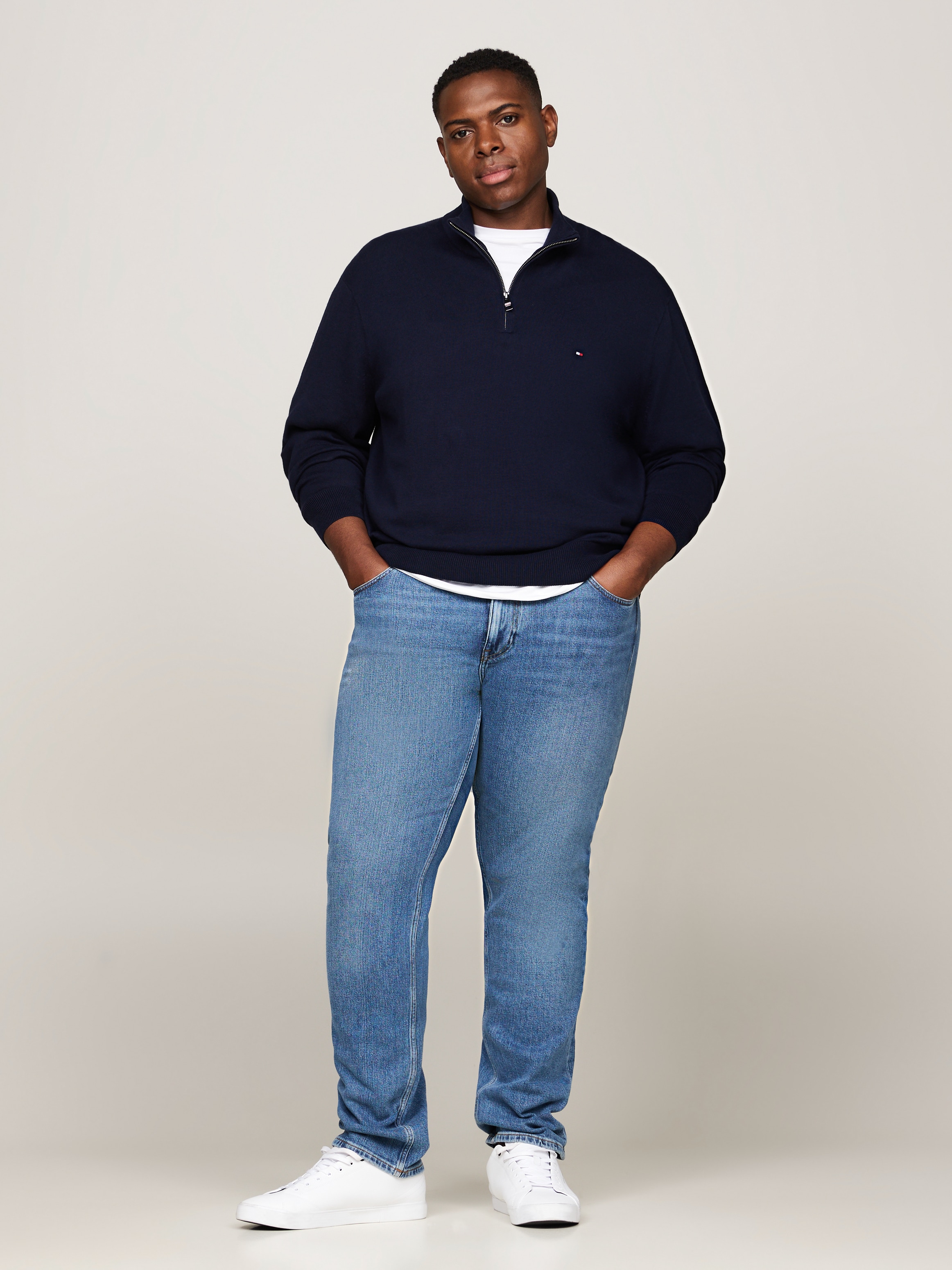 Tommy Hilfiger Big & Tall Troyer »BT-PIMA ORG CTN CASHMERE ZMOCK-B«, Große Größen