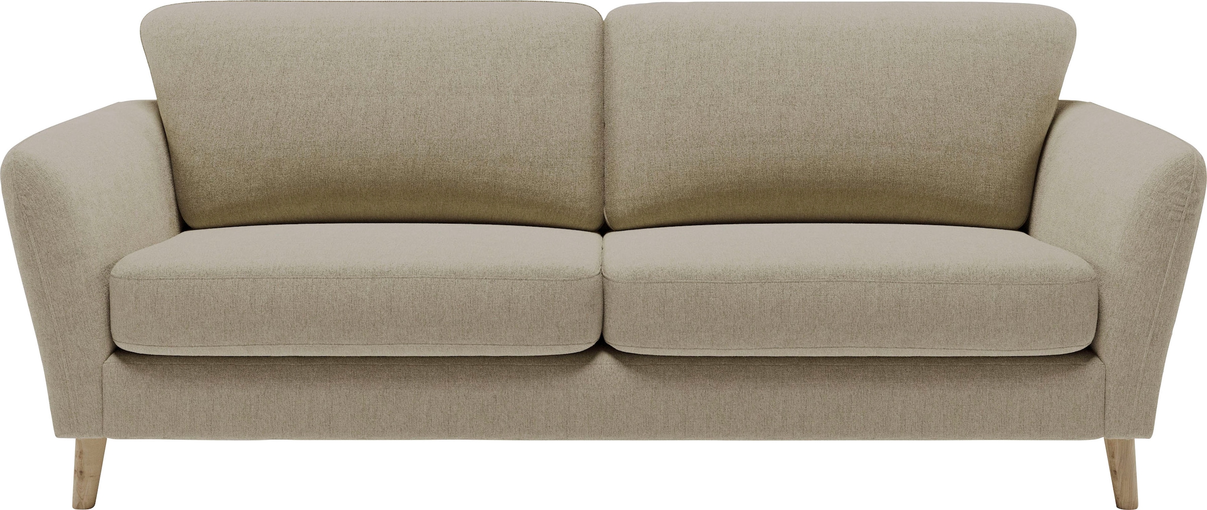 Home affaire 3-Sitzer »MARSEILLE 3er Sofa 206 cm, Cord, Flachgewebe, Struktur, Webstoff«, Massivholzbeine Eiche, Landhausstil, Wellenunterfederung