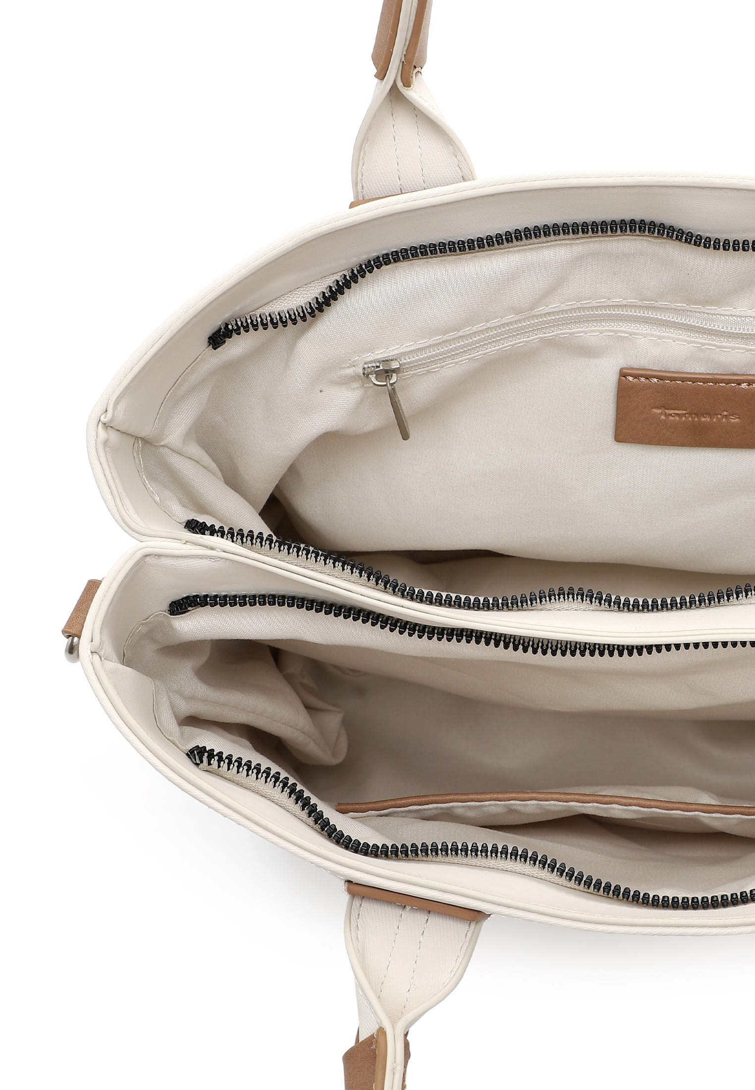 Shopper TAMARIS "Shopper TAS Kirsten", Damen, Gr. B/H/T: 34,5cm x 22,5cm x 12cm 0, beige (beige 400), Polyurethan, Taschen Shopper 3