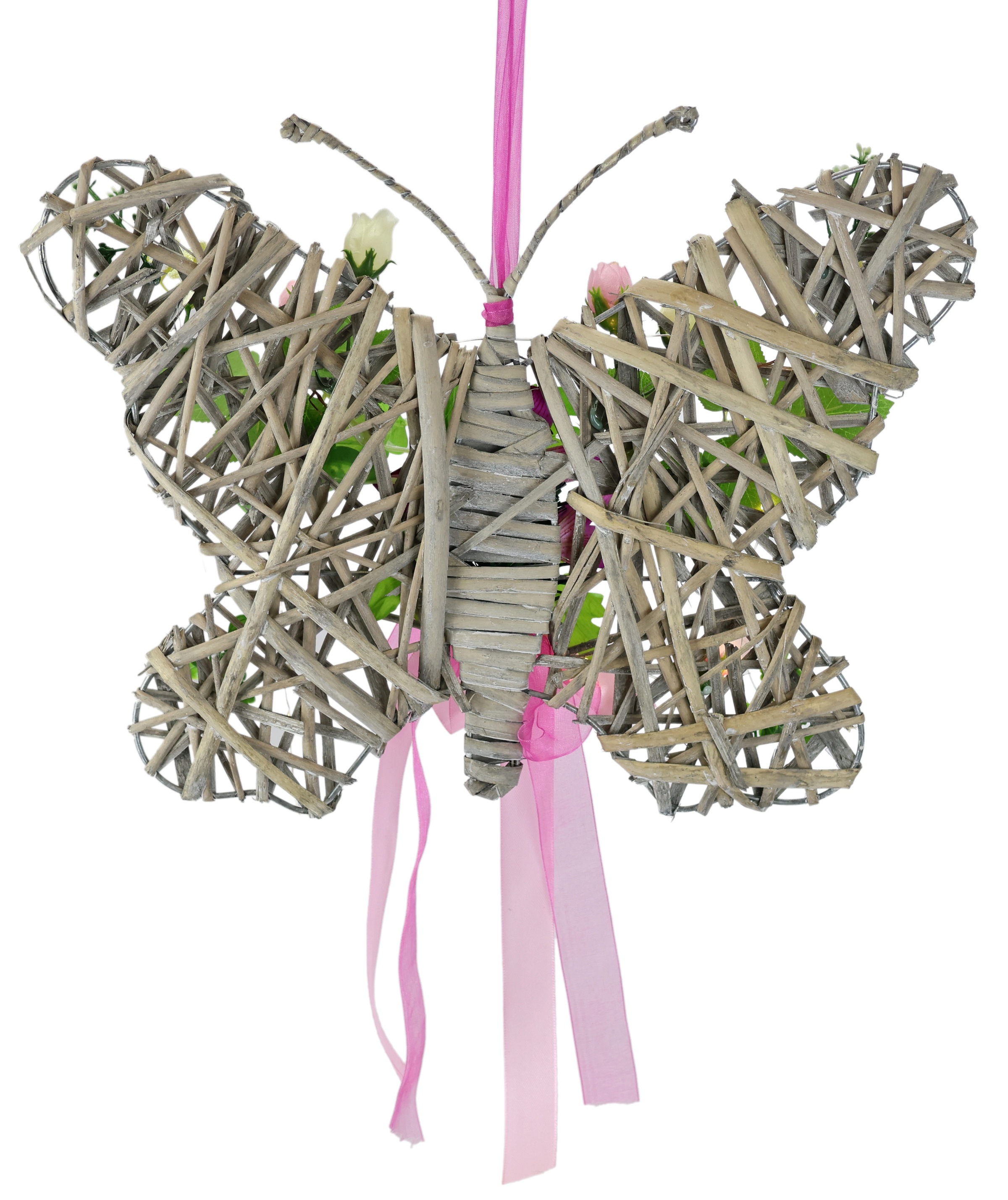 I.GE.A. Kunstkranz "Deko-Objekt Schmetterling", Mit LED-Beleuchtung Hängend günstig online kaufen