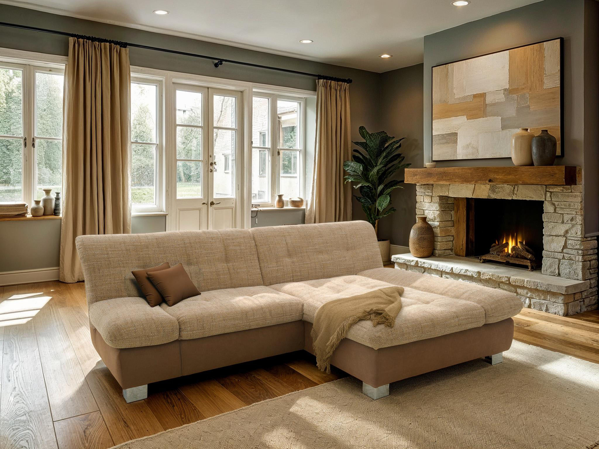 DOMO collection Ecksofa "100031 234x157 cm, kompakt, komfortabel & bequem, L-Form" whlw. mit Bettfunktion und Armteilverstellung