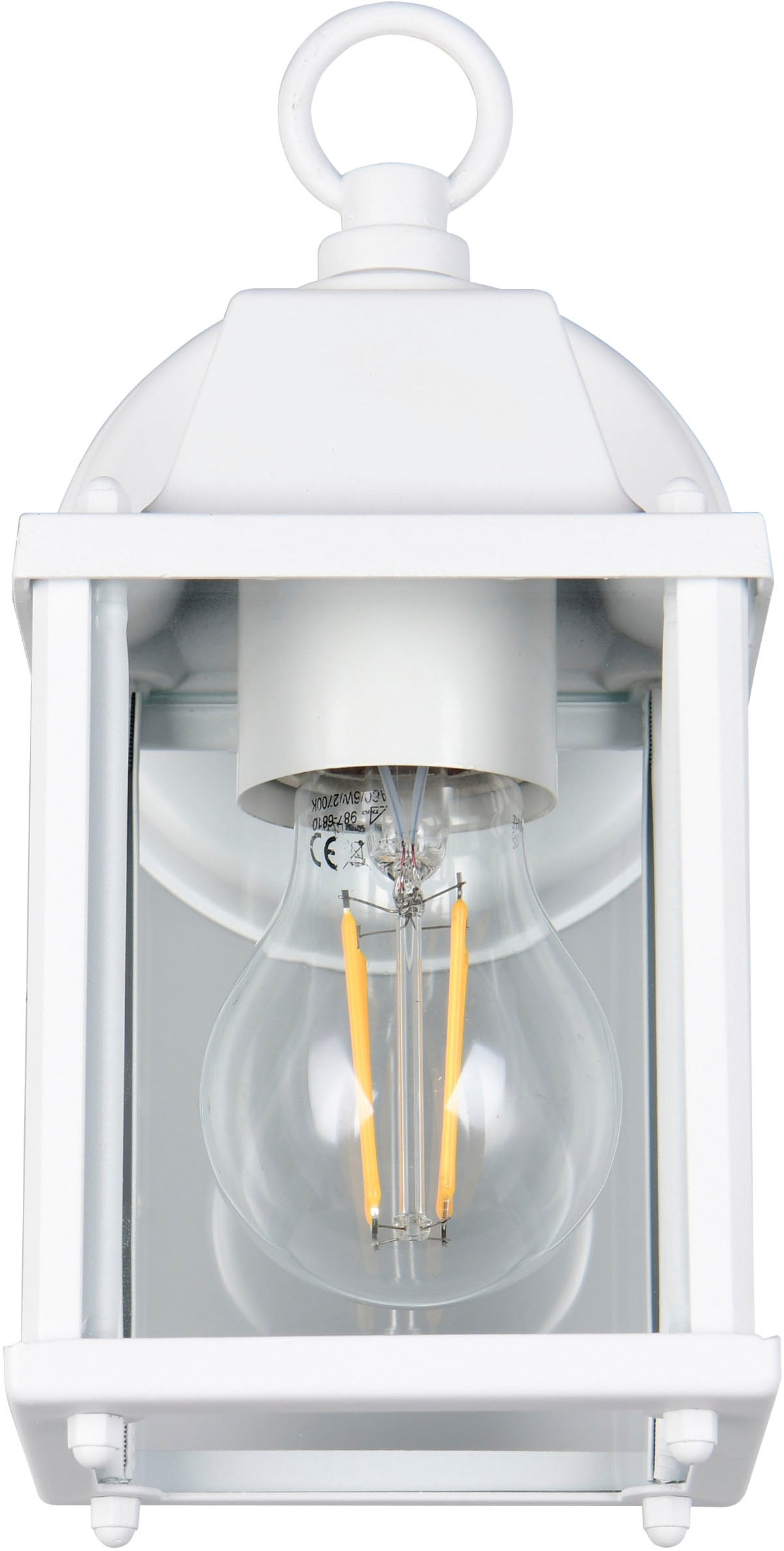 TRIO Leuchten Außen-Wandleuchte »MIRANDE, Hauswand Leuchte Laterne mit Glasschirm, exkl 1x E27 max 40W«, 1 flammig, Leuchtmittel E27 | Leuchtmittel wechselbar, IP23, Outdoor Wandlampe für wechselbare Leuchtmittel Höhe 23cm