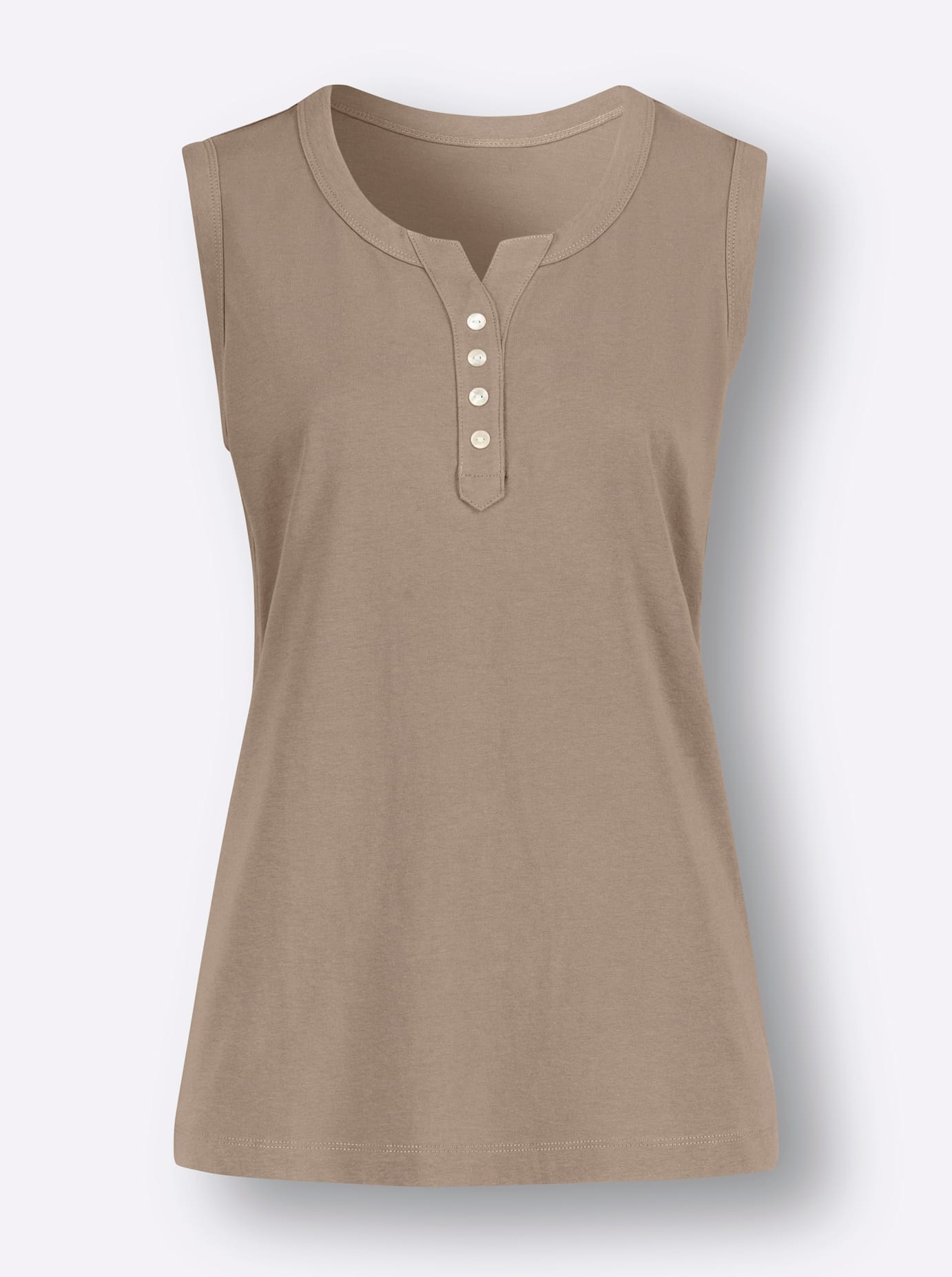 Tanktop CLASSIC BASICS, Damen, Gr. 52, beige (sesam), 100% Baumwolle, unifarben, Rundhals, Tops Tanktop 3