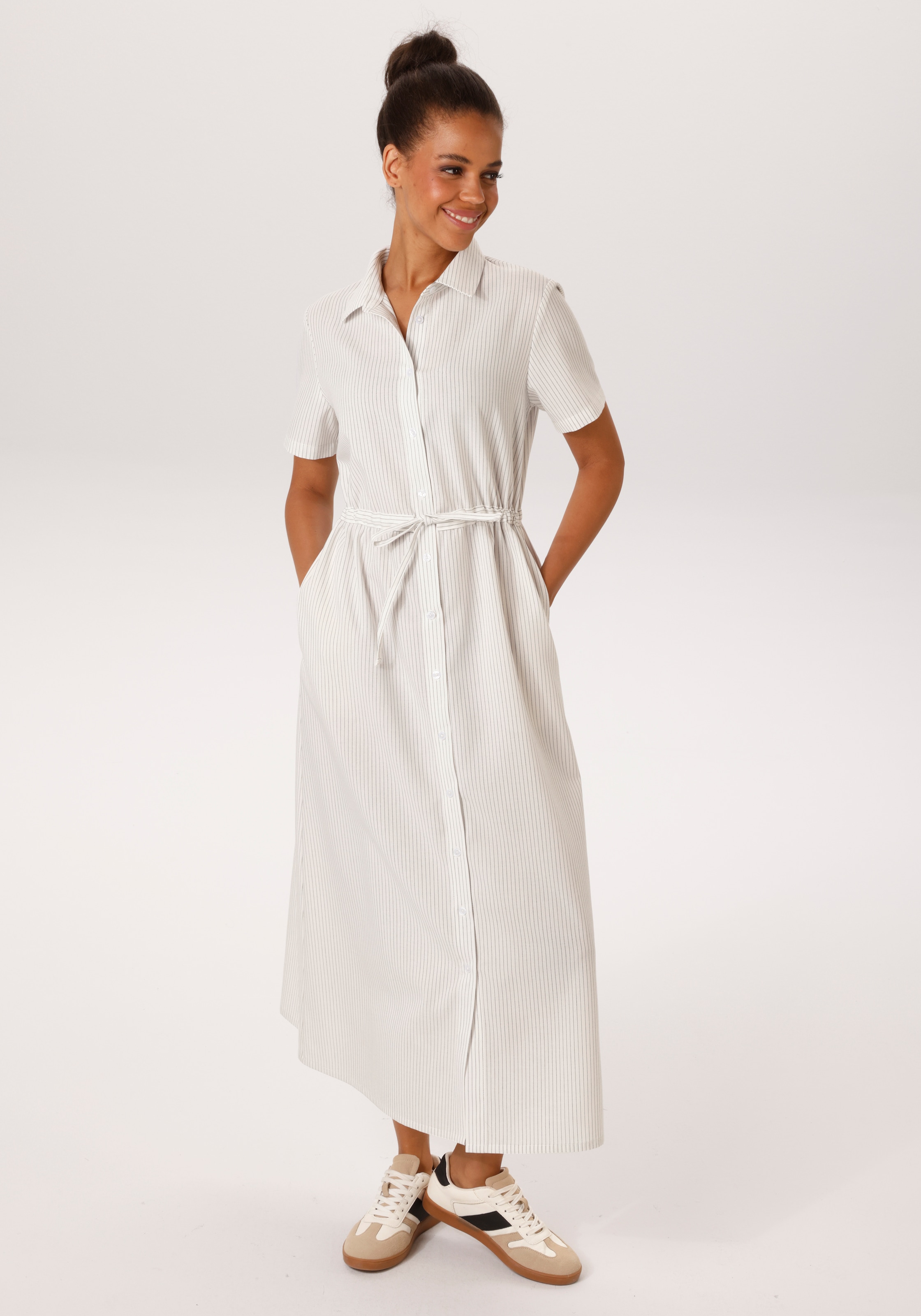 Aniston CASUAL Sommerkleid im edlen Nadelstreifen-Dessin