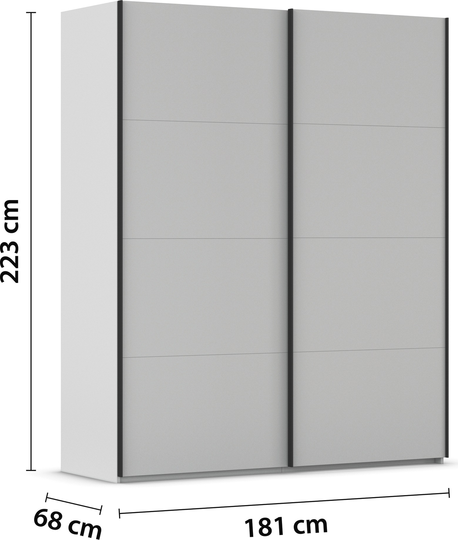 rauch Schwebetürenschrank »Kleiderschrank Schrank Garderobe Schlafzimmerschrank SCALE-FYRA«, edle viergeteilte Türen viele Farben und Griff-Farben MADE IN GERMANY