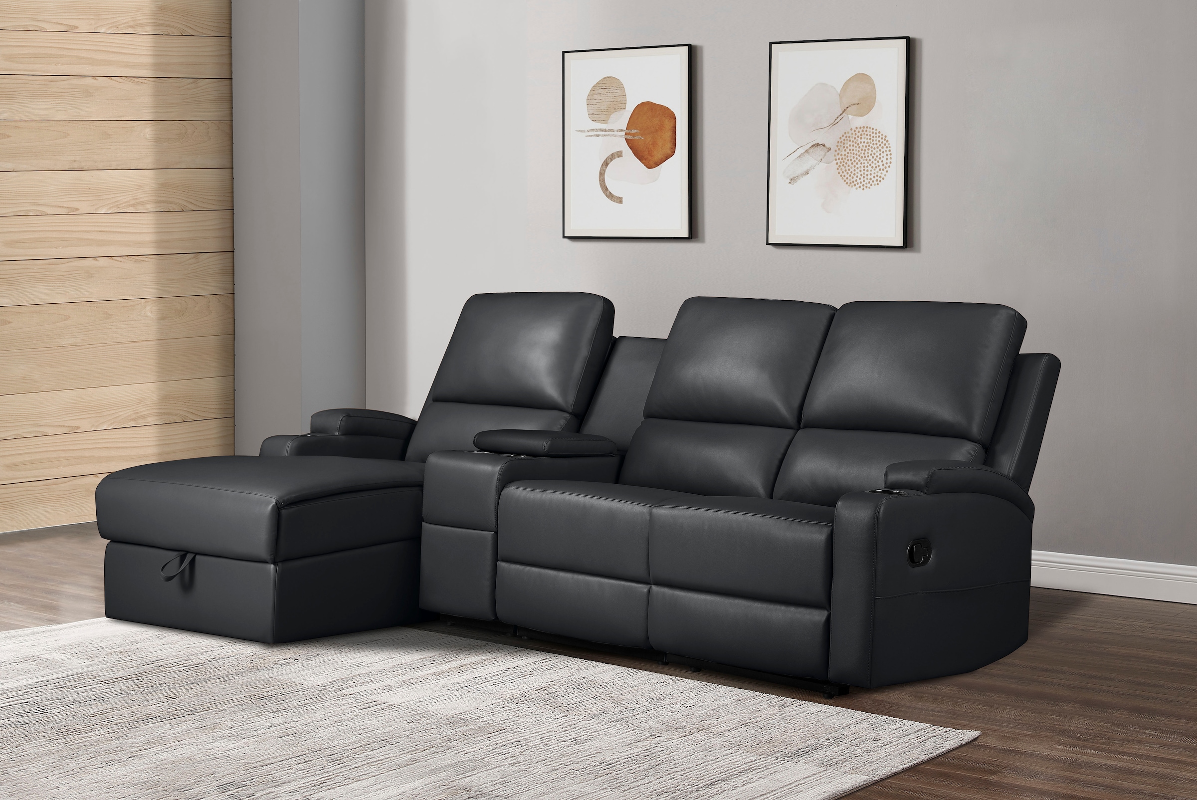 Home affaire Ecksofa "NAPORI Multimediasofa, 3er Kinosessel XXL, L-Form, 3 günstig online kaufen