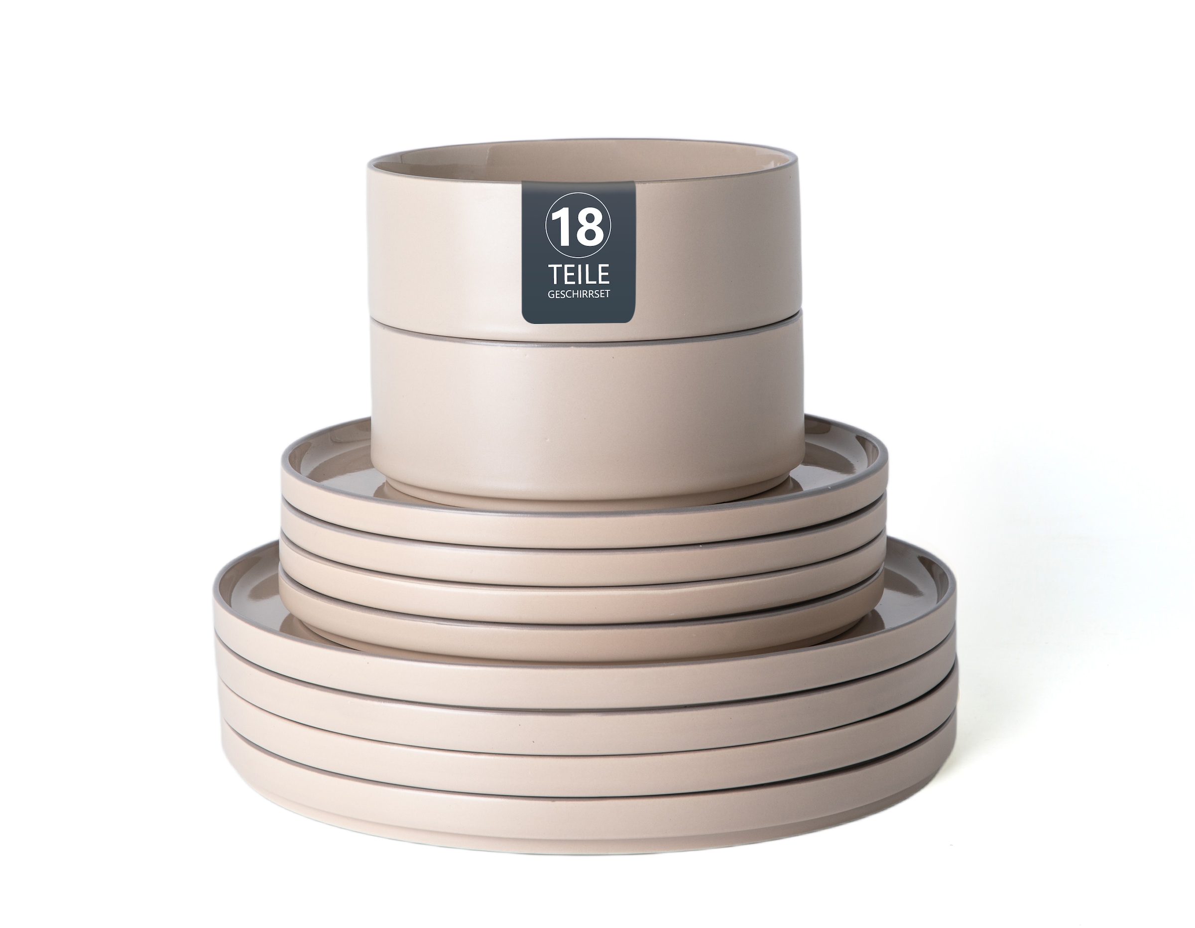 OTTO home Geschirr-Set »Ylvii, außen matt, innen glänzend« spülmaschinenfest und mikrowellengeeignet