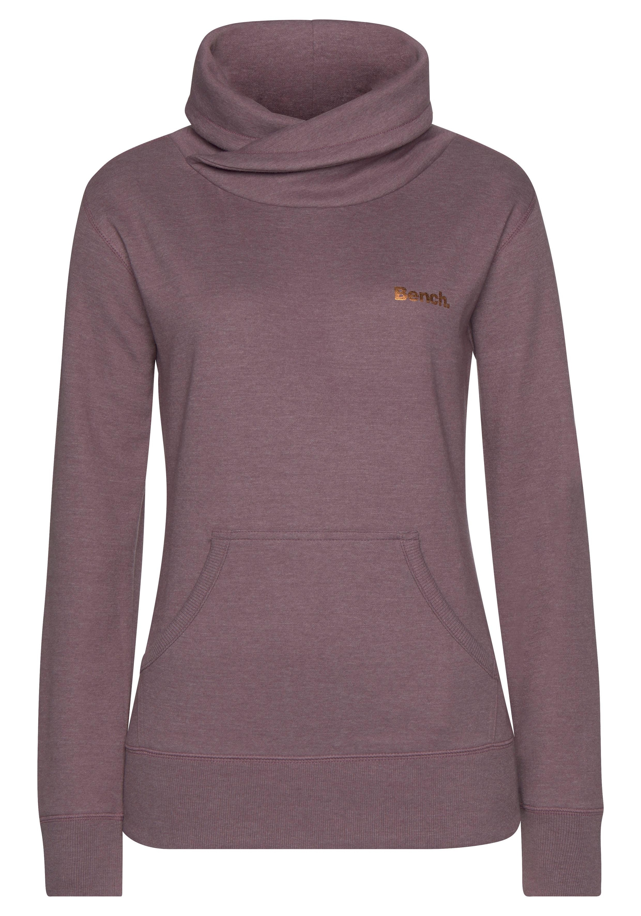 Bench. Loungewear Longsweatshirt, mit Stehkragen in Layeroptik und Kängurutasche, Loungewear