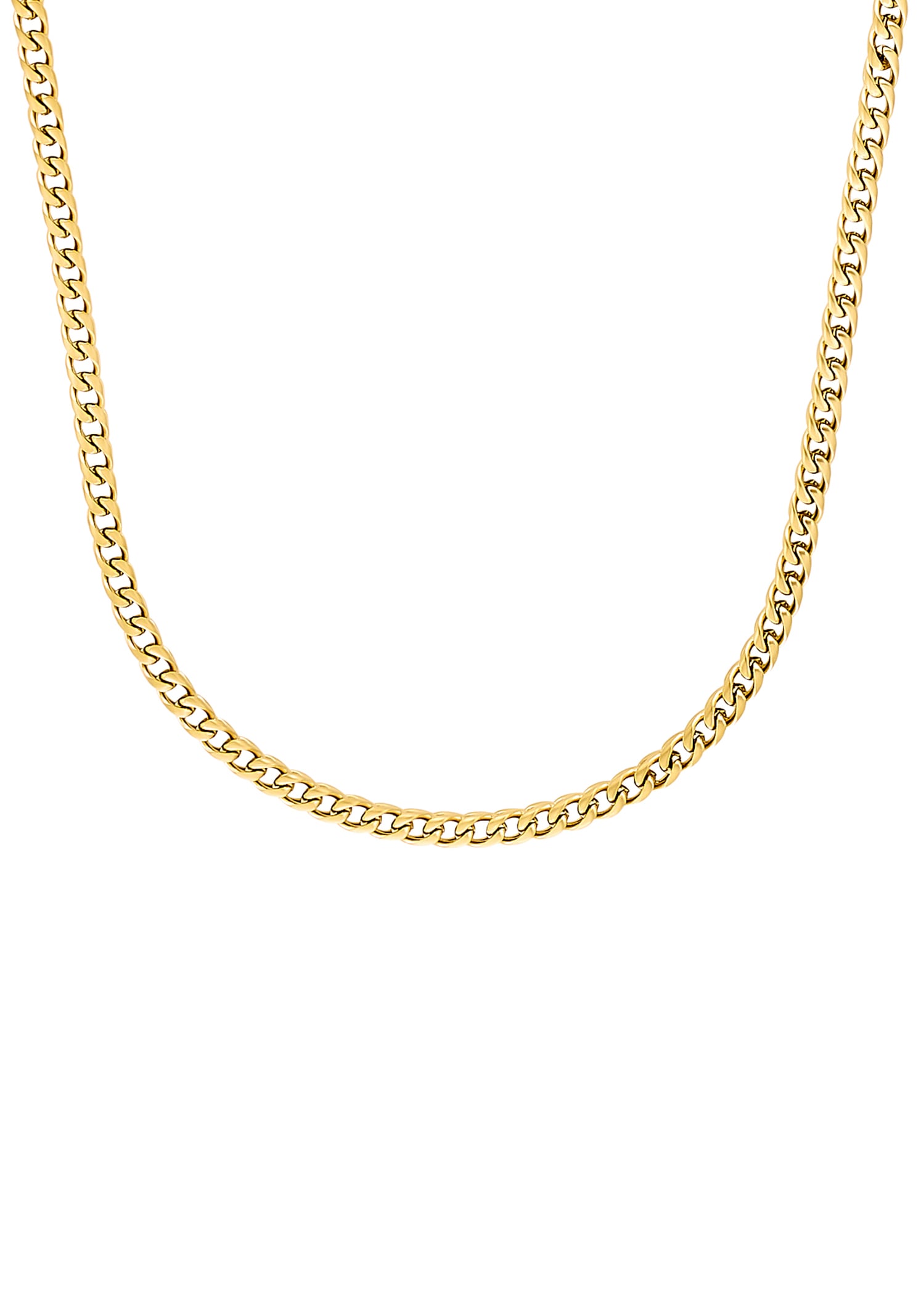 Panzerkette S.OLIVER "5,0 mm breit", gold (gelbgoldfarben), Halsketten, Herren, Edelstahl, L: 60 B: 5mm, Panzerkette, B:5mm