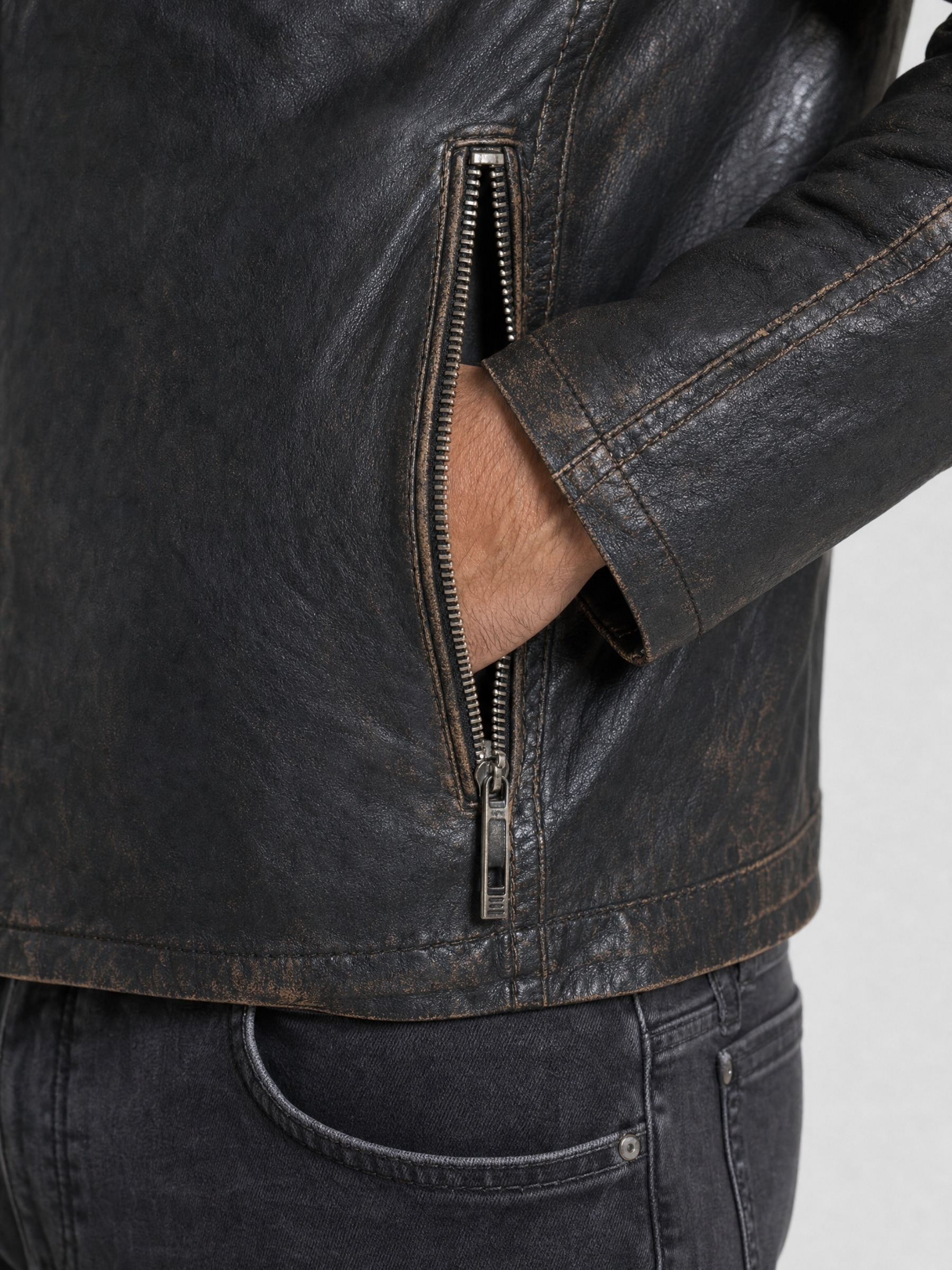 RICANO Bikerjacke »Lederjacke Matteo« ohne Kapuze Handgefertigt aus echtem Leder