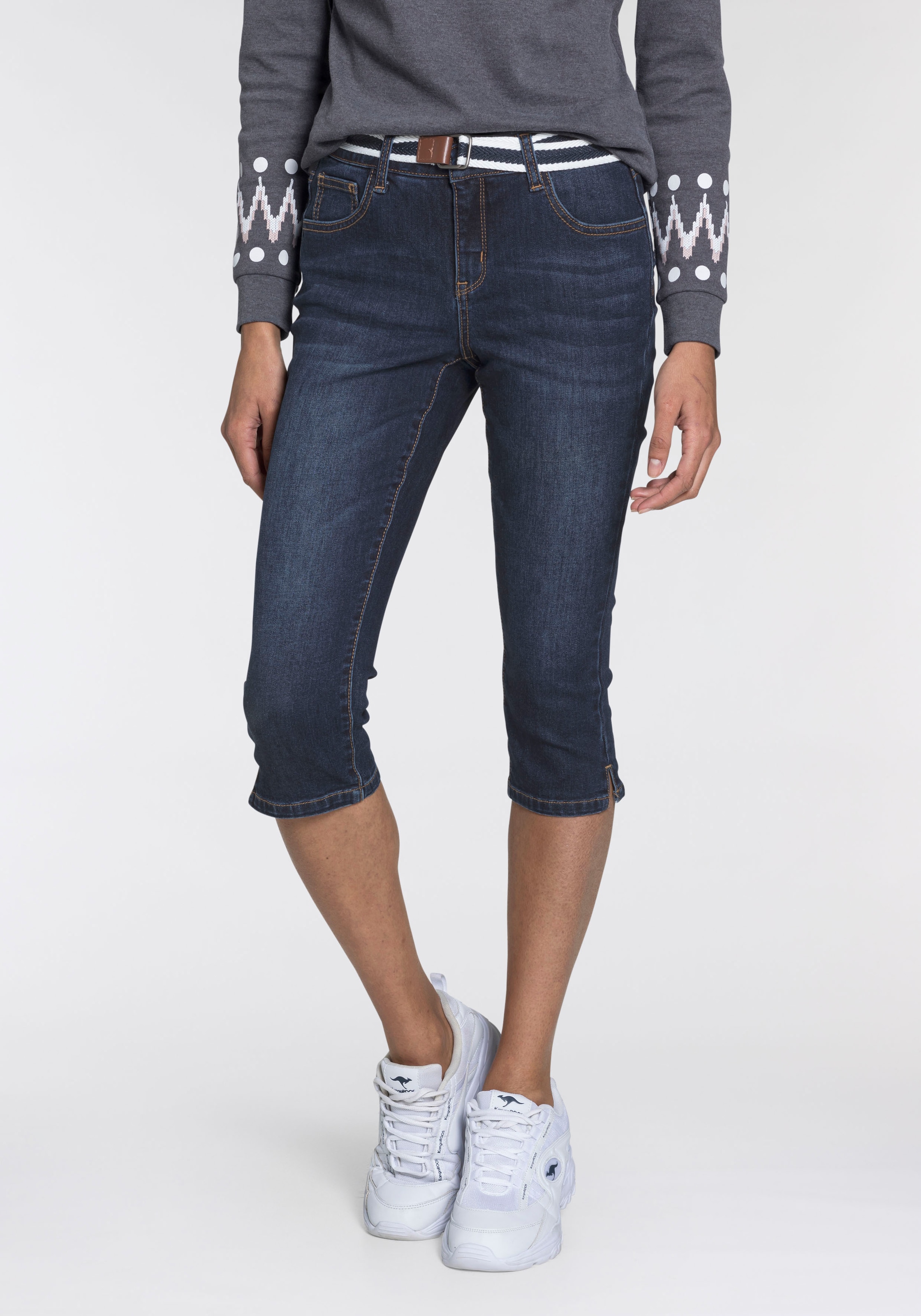 Damen Kleidung Jeans Cropped Jeans XS Coole weiße Capri Jeans in Gr 