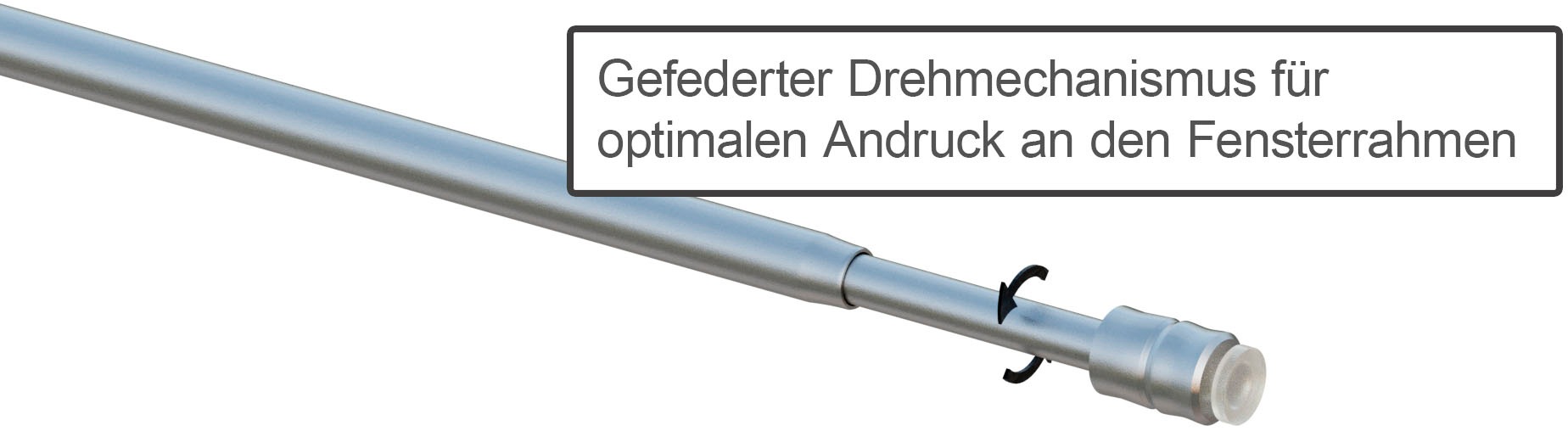 Thumbnail - indeko Scheibenstange "Screw", 1 läufig-läufig, Fixmaß, stufenlos verstellbare Klemmstange