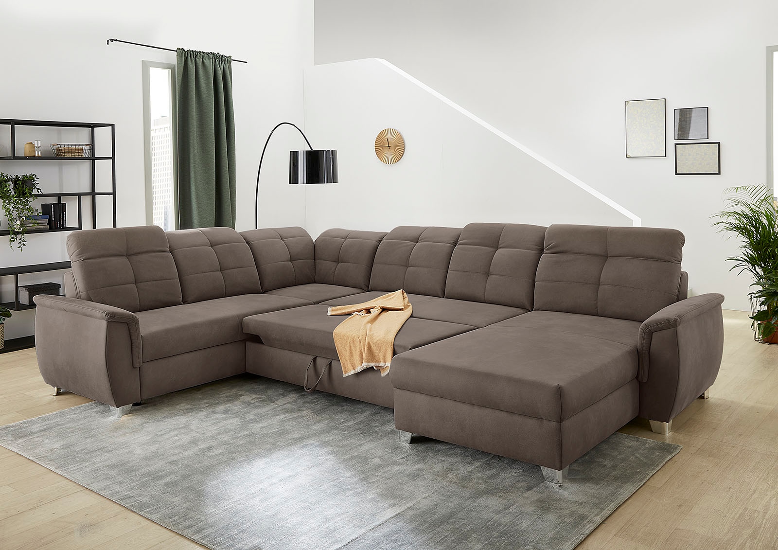 Jockenhöfer Gruppe Wohnlandschaft »Livorno U-Form«, mit 7 individuell verstellbaren Kopfteilen, Bett- und Relaxfunktion