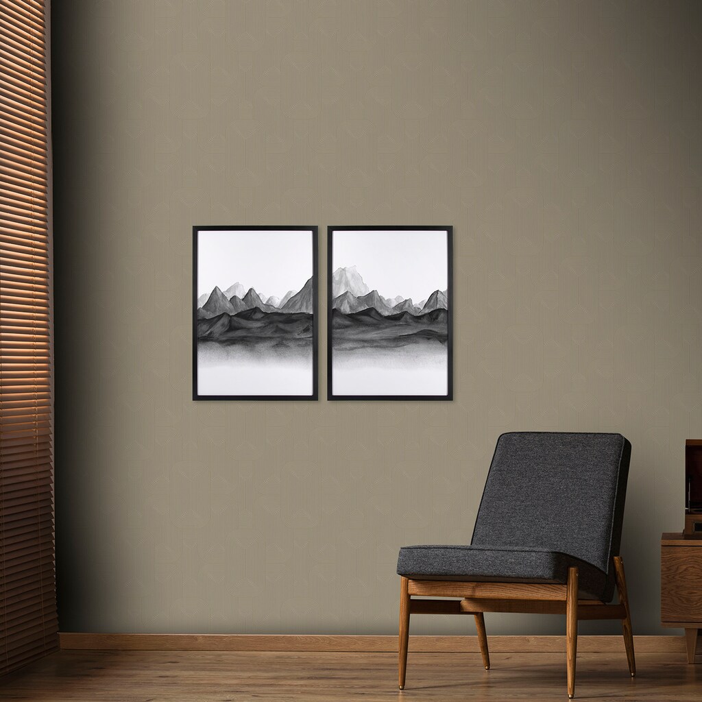 Art for the home Bild mit Rahmen »Art for the Home Aquarel Landschaft Wanddeko Set of 2«, (Set, 2 St.)