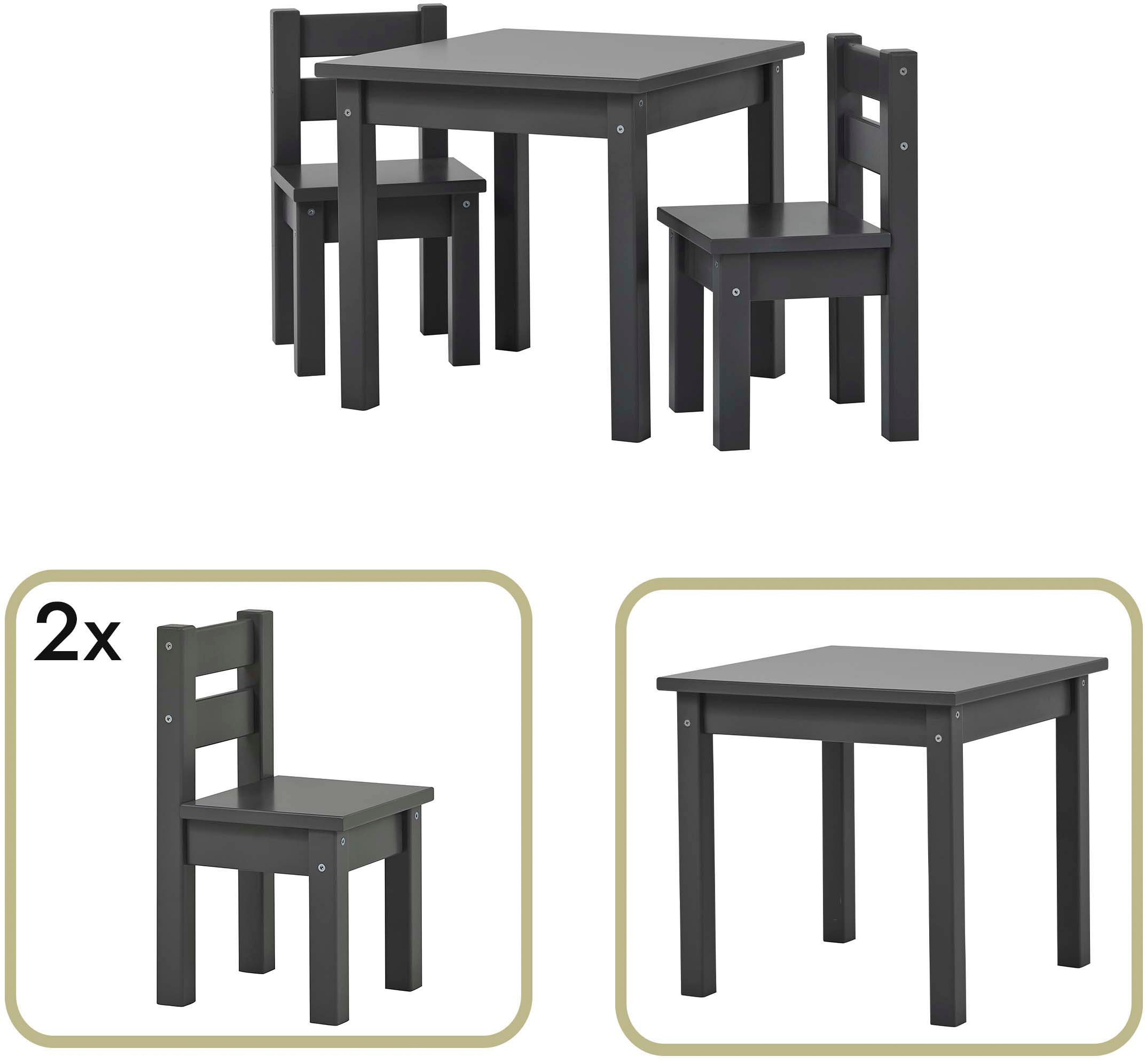 Hoppekids Kindersitzgruppe "MADS Kindersitzgruppe" Set, 1 Tisch, 2 Stühle, günstig online kaufen