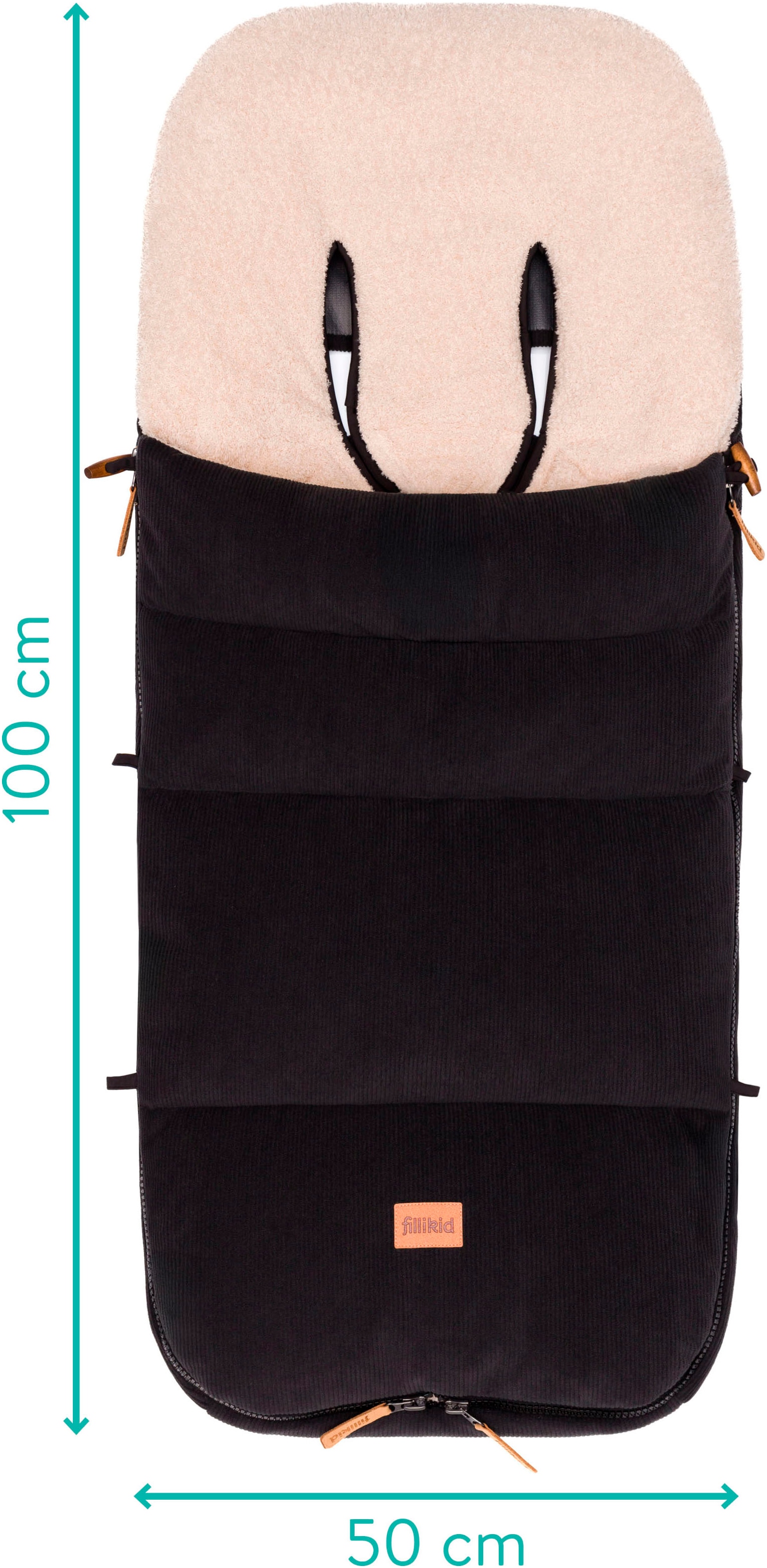 Fillikid Fußsack »Kinley Cord/Teddyplüsch, Winterfußsack«
