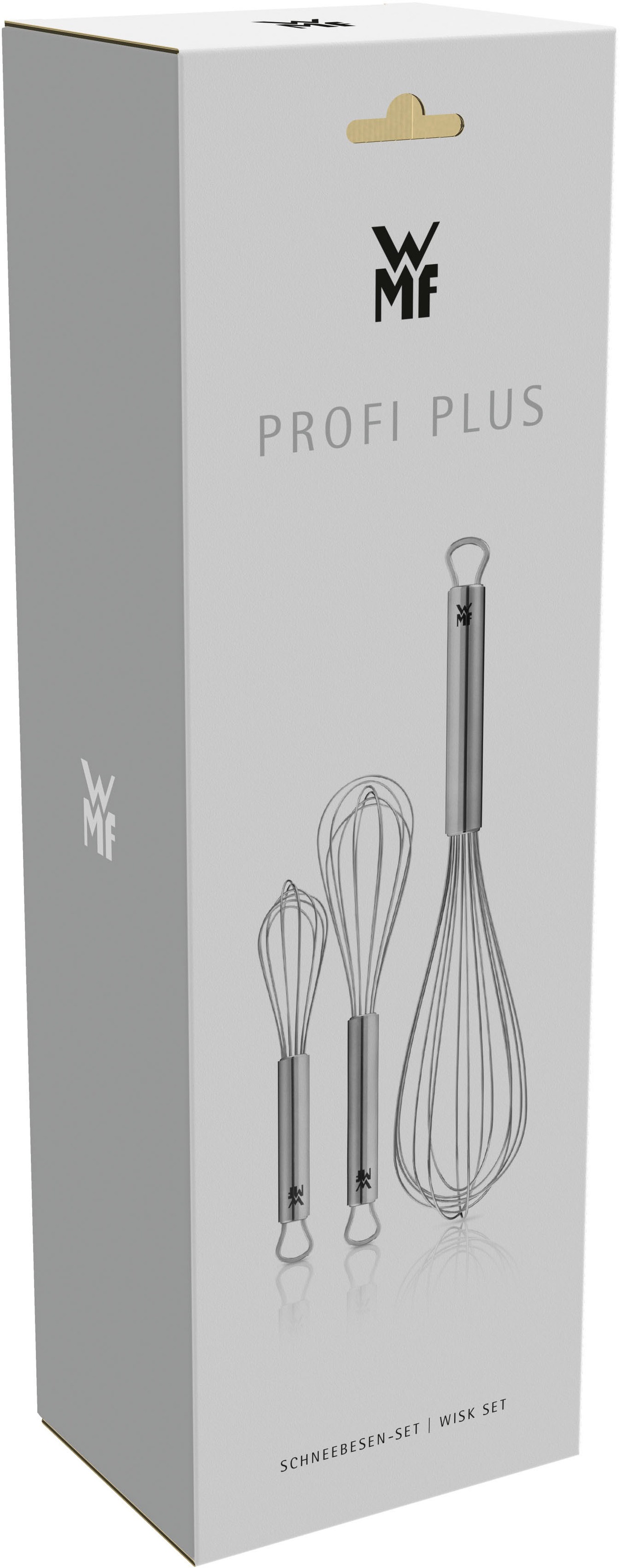 WMF Schneebesen »Profi Plus, 3-tlg. Set«, (Set, 3 tlg.), Aufbewahrungsösen, spülmaschinengeeignet, robust und langlebig