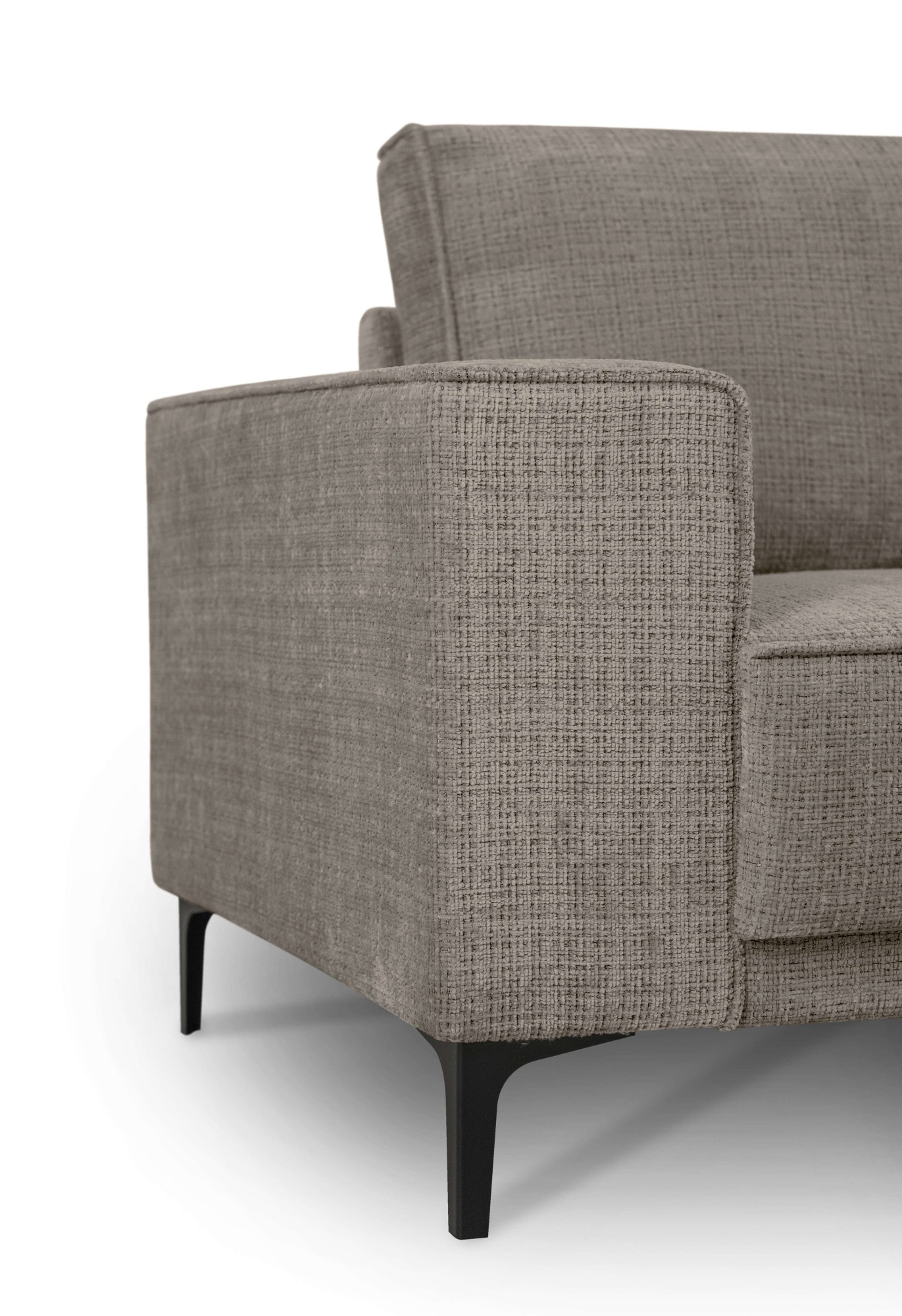 Places of Style 2-Sitzer »Kompaktsofa Oland, Struktur, Flachgewebe, Luxus-Microfaser, Boucle«, 164 cm, Wellenunterfederung, Skandi-Design, Metallfüße