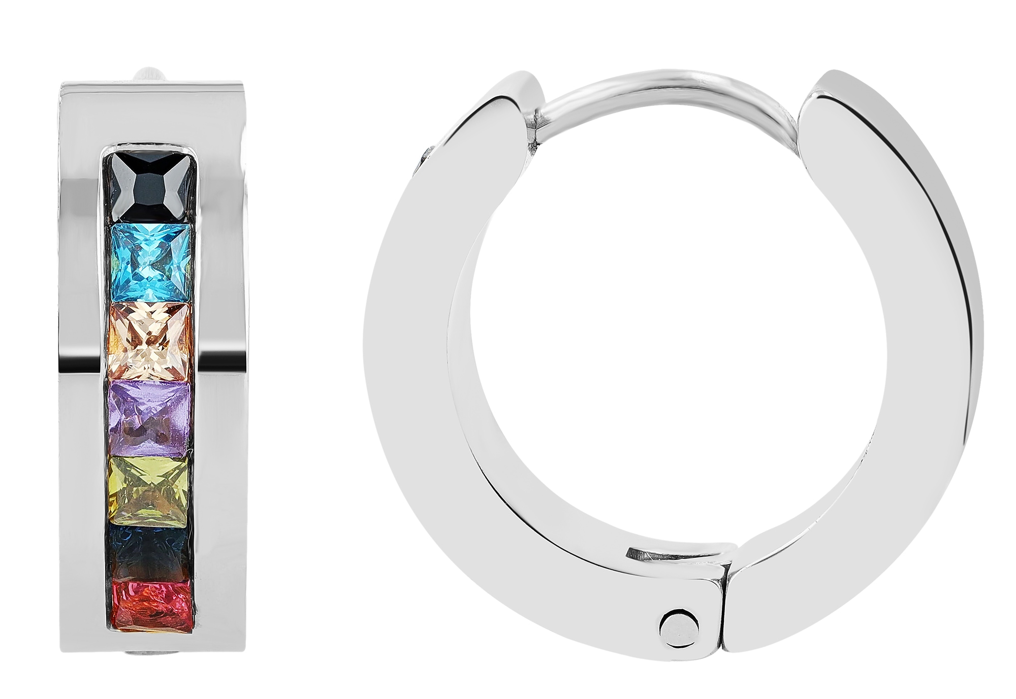 Adelia´s Klappcreolen »Damen Ohrringe – Klappcreole aus Edelstahl mit Strass Steinchen« Ideal als Geschenk zum einfach so