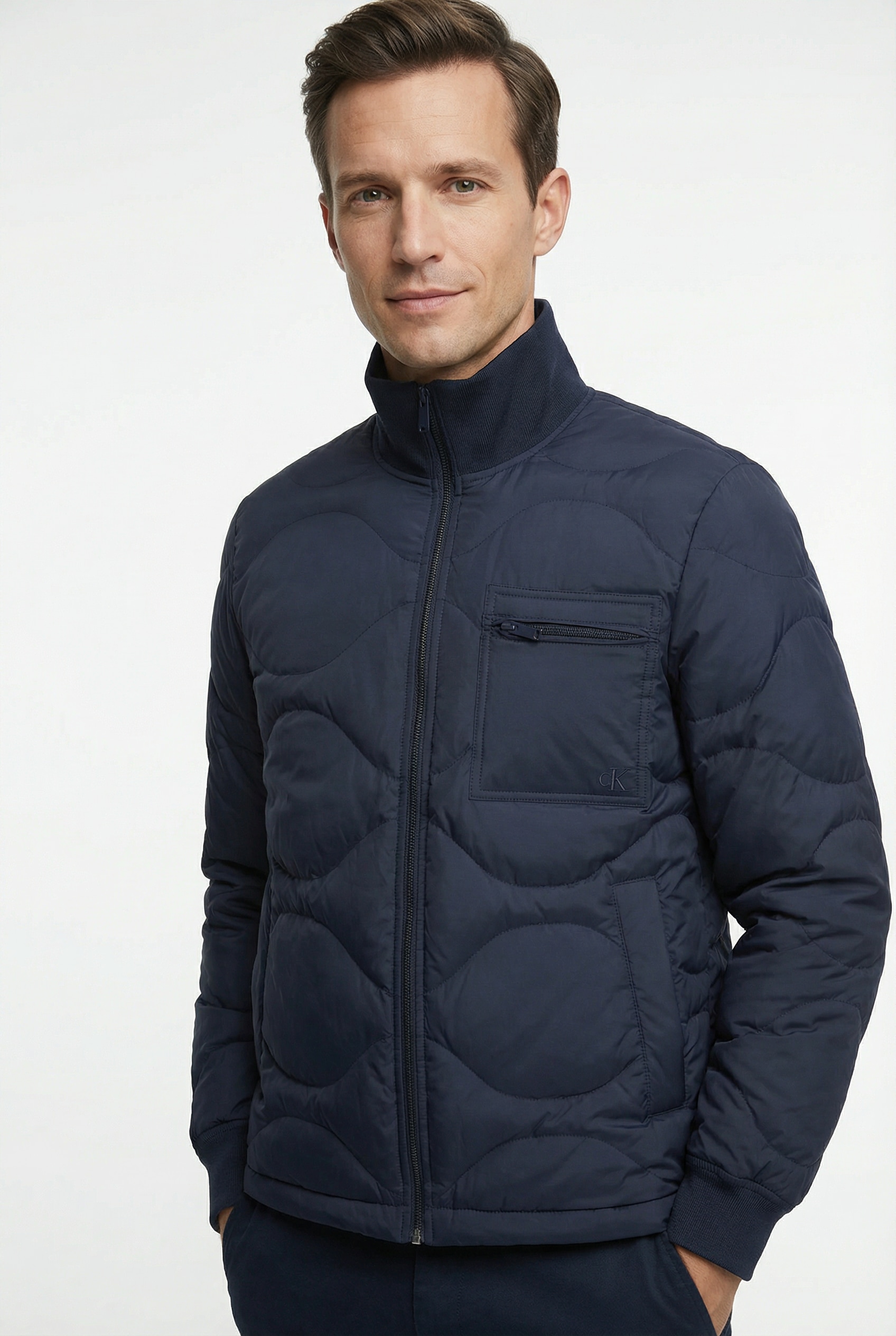 Calvin Klein Jeans Daunenjacke ohne Kapuze Strickkragen, Regular Fit, warm günstig online kaufen