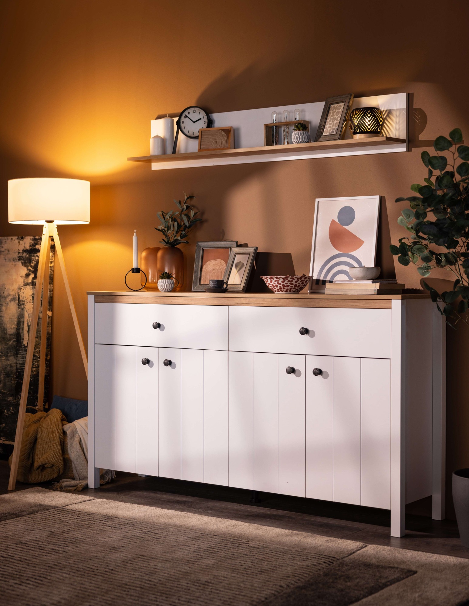 Home affaire Sideboard »BEDFORD Kommode, Kombikommode, Anrichte, Schrank« MDF-Profil 2D ummantelt, Hotstamping