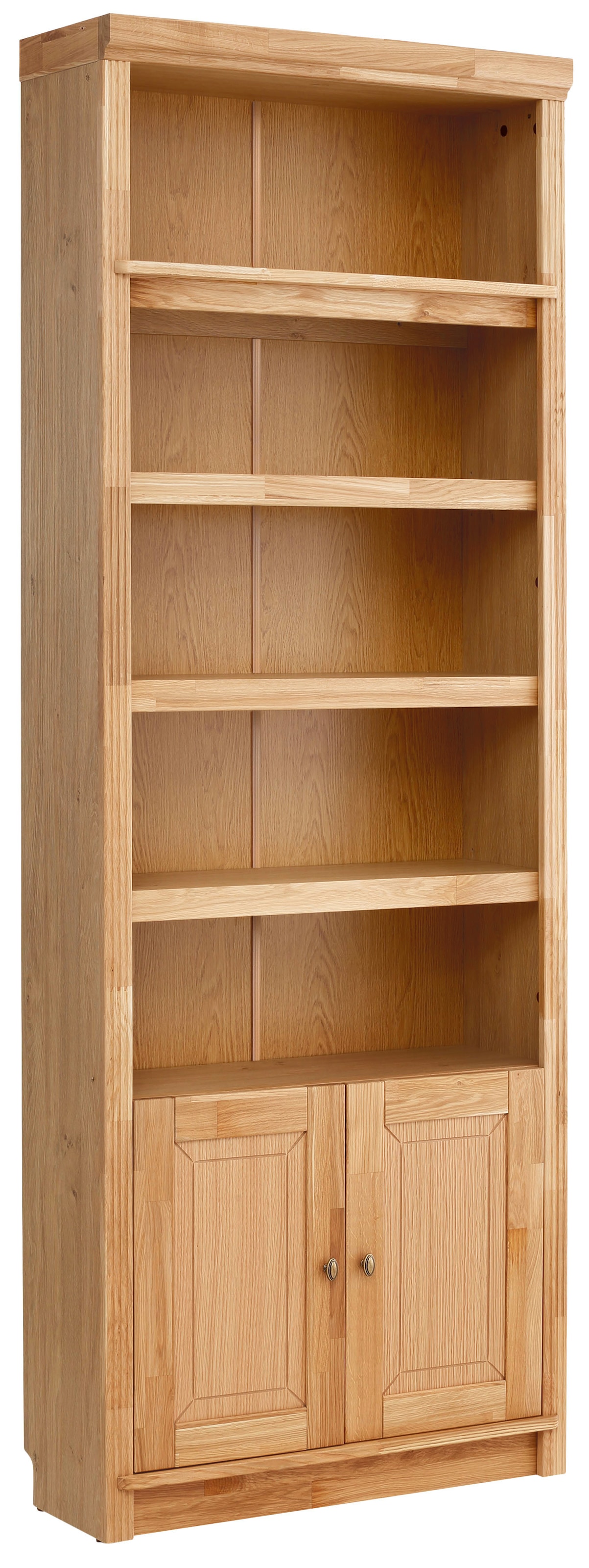 OTTO home Bücherregal "Soeren Eiche Regal B/T/H: 80/29/220 cm mit 2 Türen" mit Eiche-Elementen, FSC-zertifiziert, insgesamt 7 Fächer