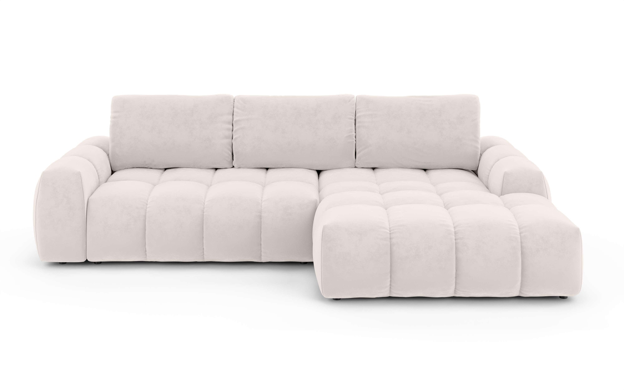 INOSIGN Ecksofa »AZITA klein optionale Schlafsofa mit Bettkasten, B/T/H: 270/166,5/84cm«, L-Form mit Wellenunterfederung, Bubble-Optik