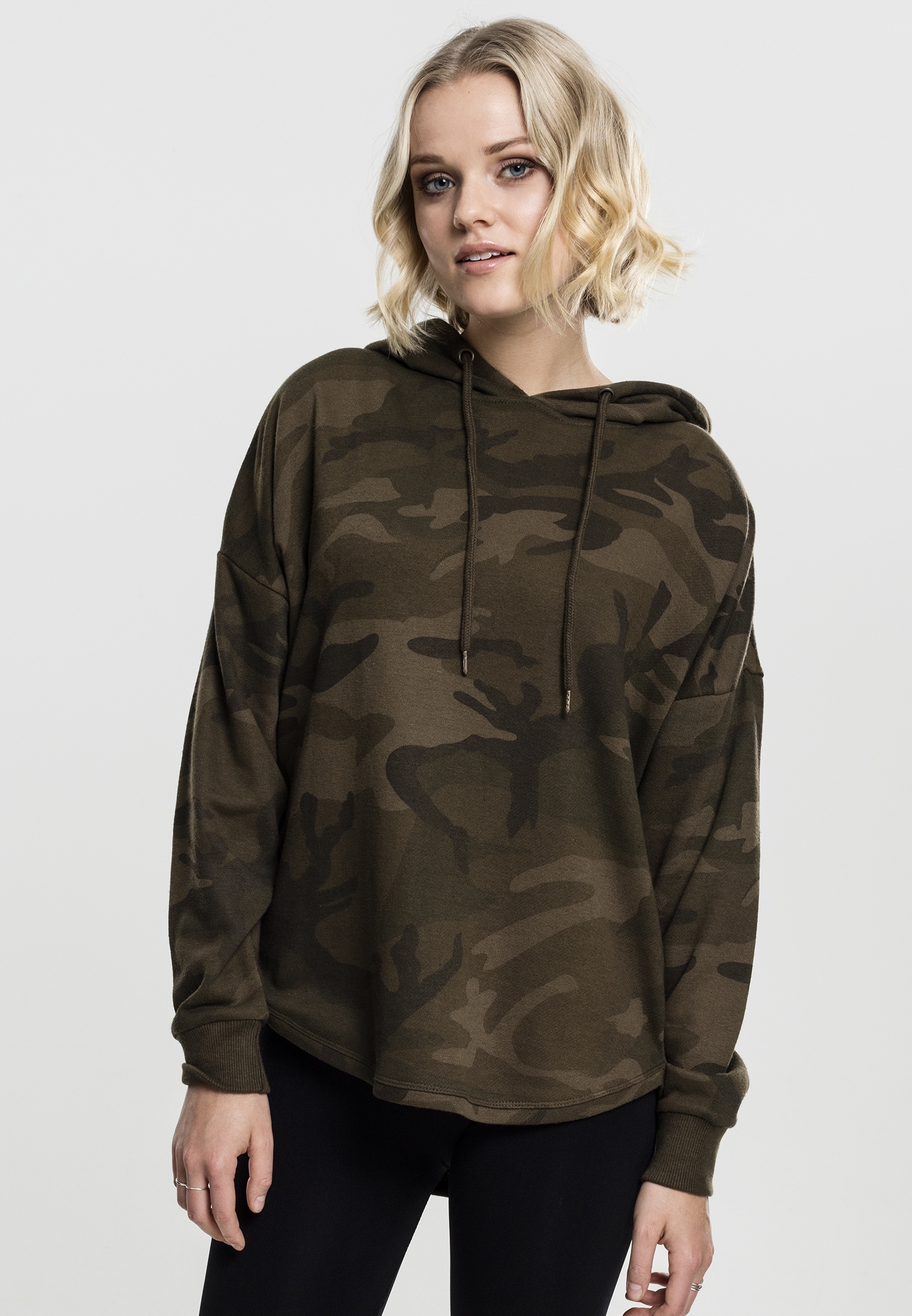 Rundhalspullover »Urban Classics Damen Ladies Oversized Camo Hoody«