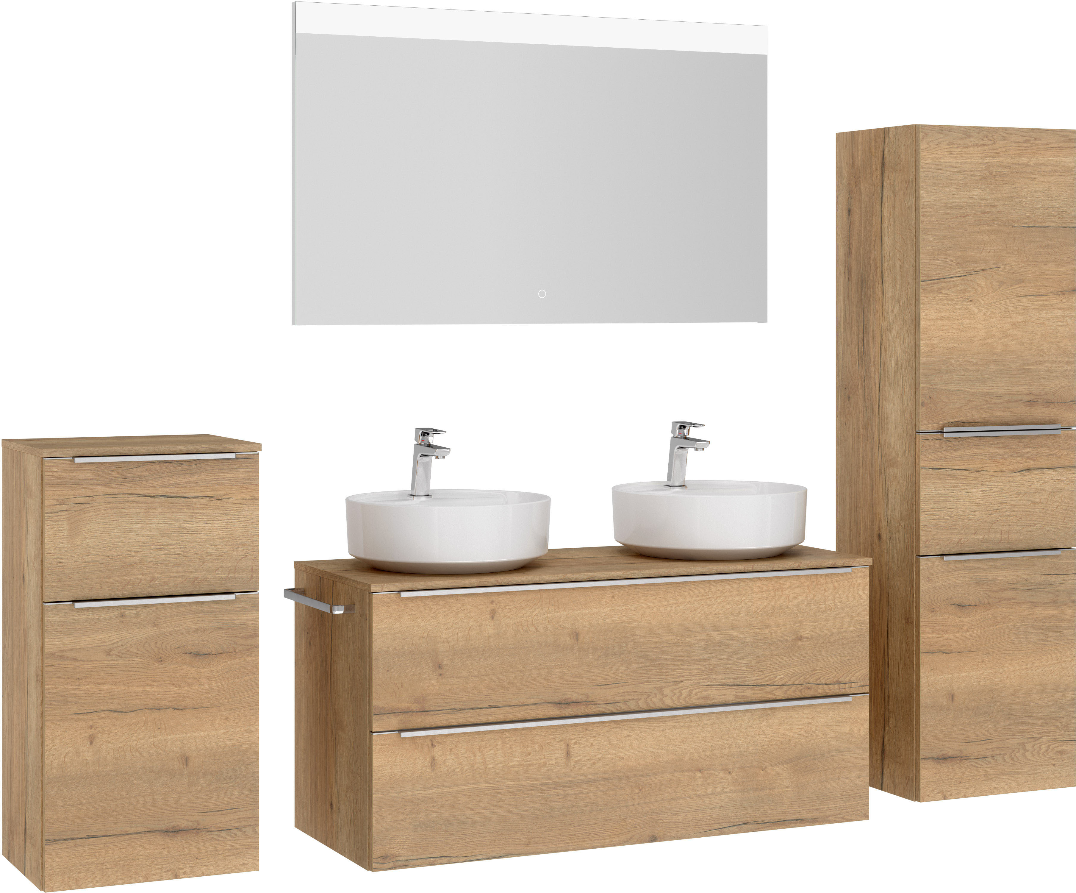 Thumbnail - nobilia Badmöbel-Set "Alvene" vormontiert, mit Soft-Close, 4 Stk. tlg.