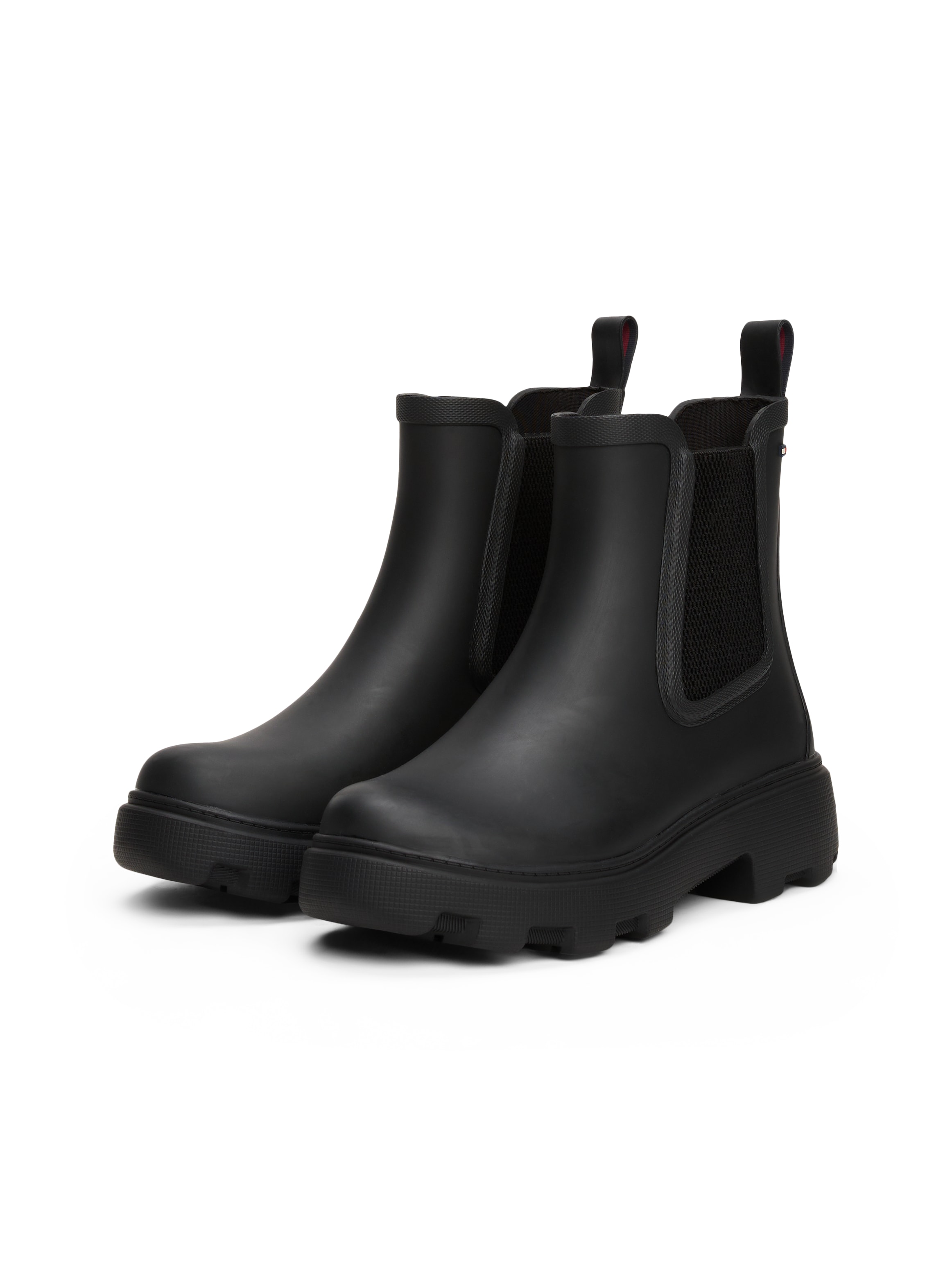 Tommy Hilfiger Chelseaboots "RUBBER FLAG CLEATED RAINBOOT", Blockabsatz, Sc günstig online kaufen