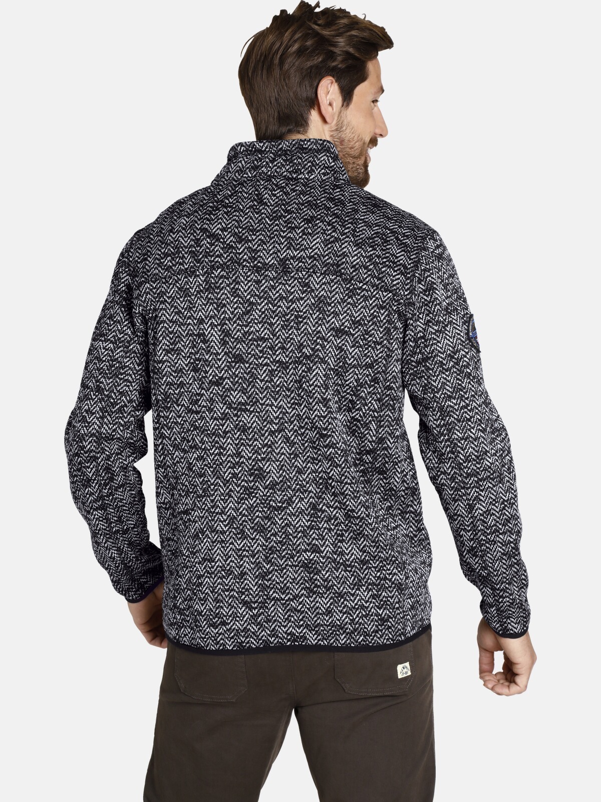 Jan Vanderstorm Kolmund Strickfleecejacke Schwarz 4XL 3