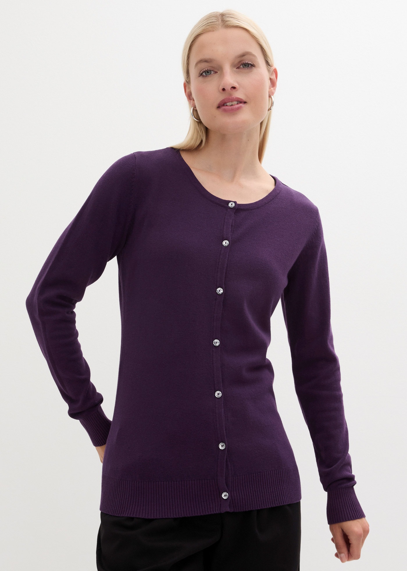 bonprix Strickjacke "Enge Feinstrickjacke" schmale Passform, Feinstrick-Des günstig online kaufen