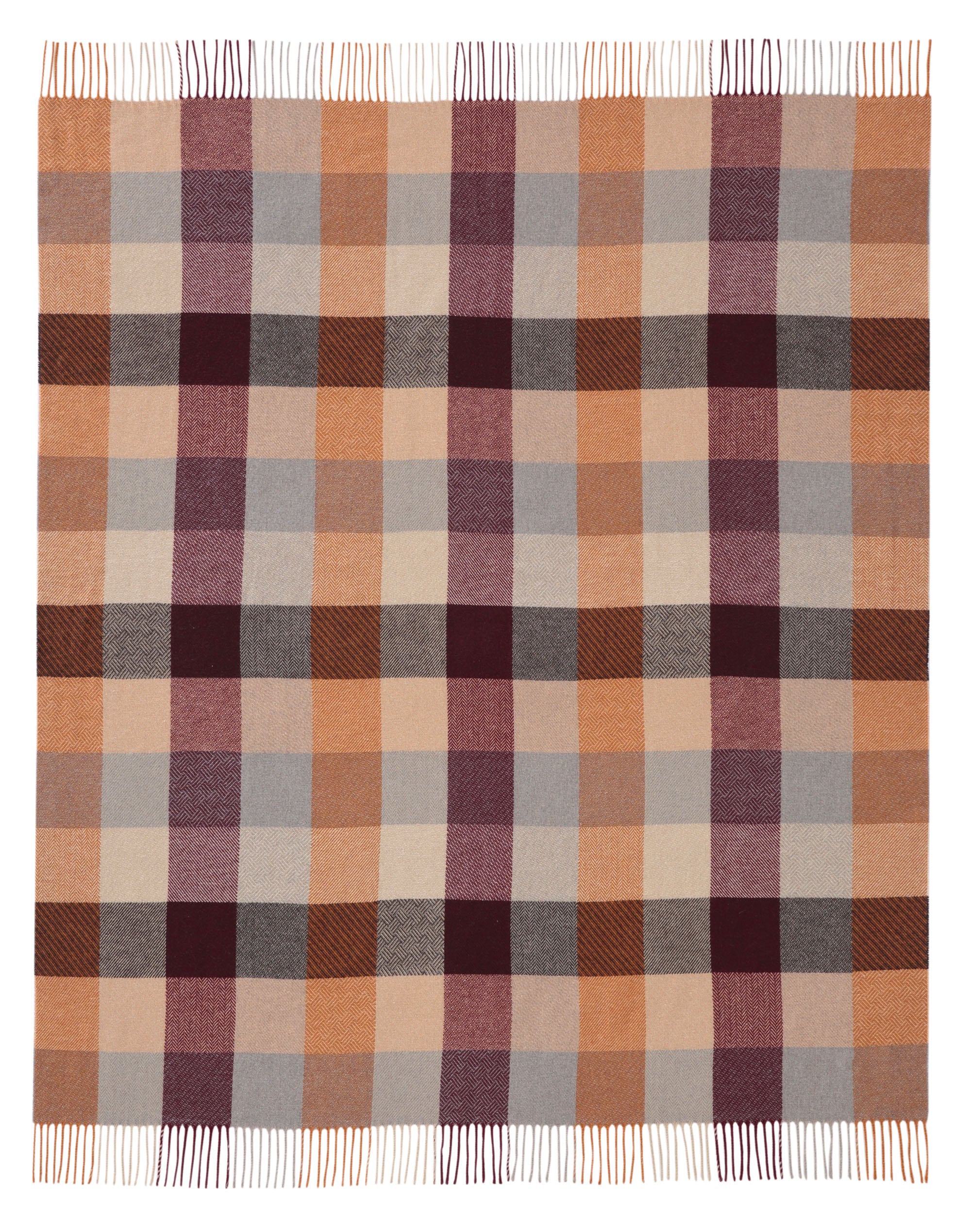 Biederlack Plaid »Plaid Shades mit hochwertigen Fransen«, filigrane Strukturoptik
