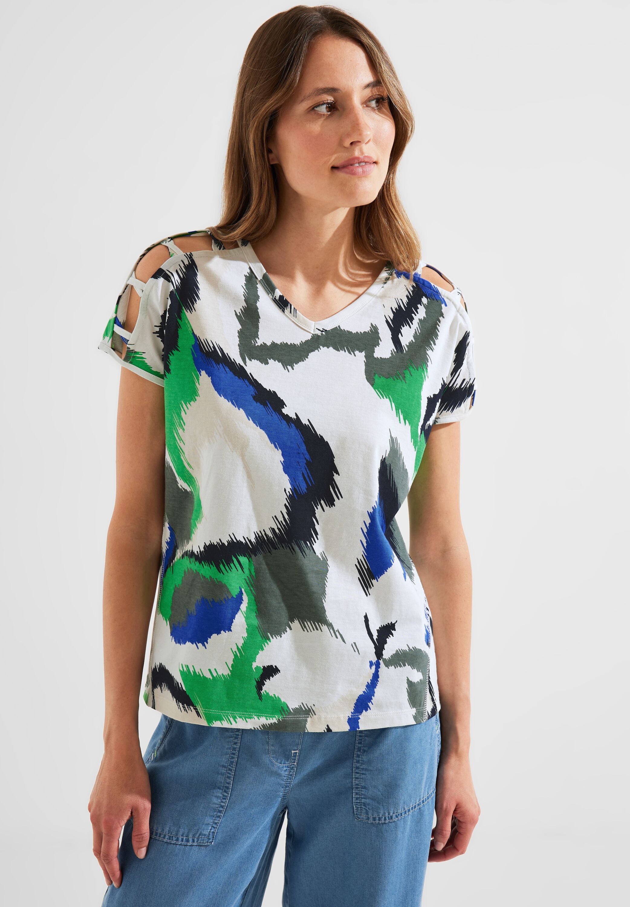 Cecil T-Shirt, BAUR | V-Ausschnitt mit für bestellen