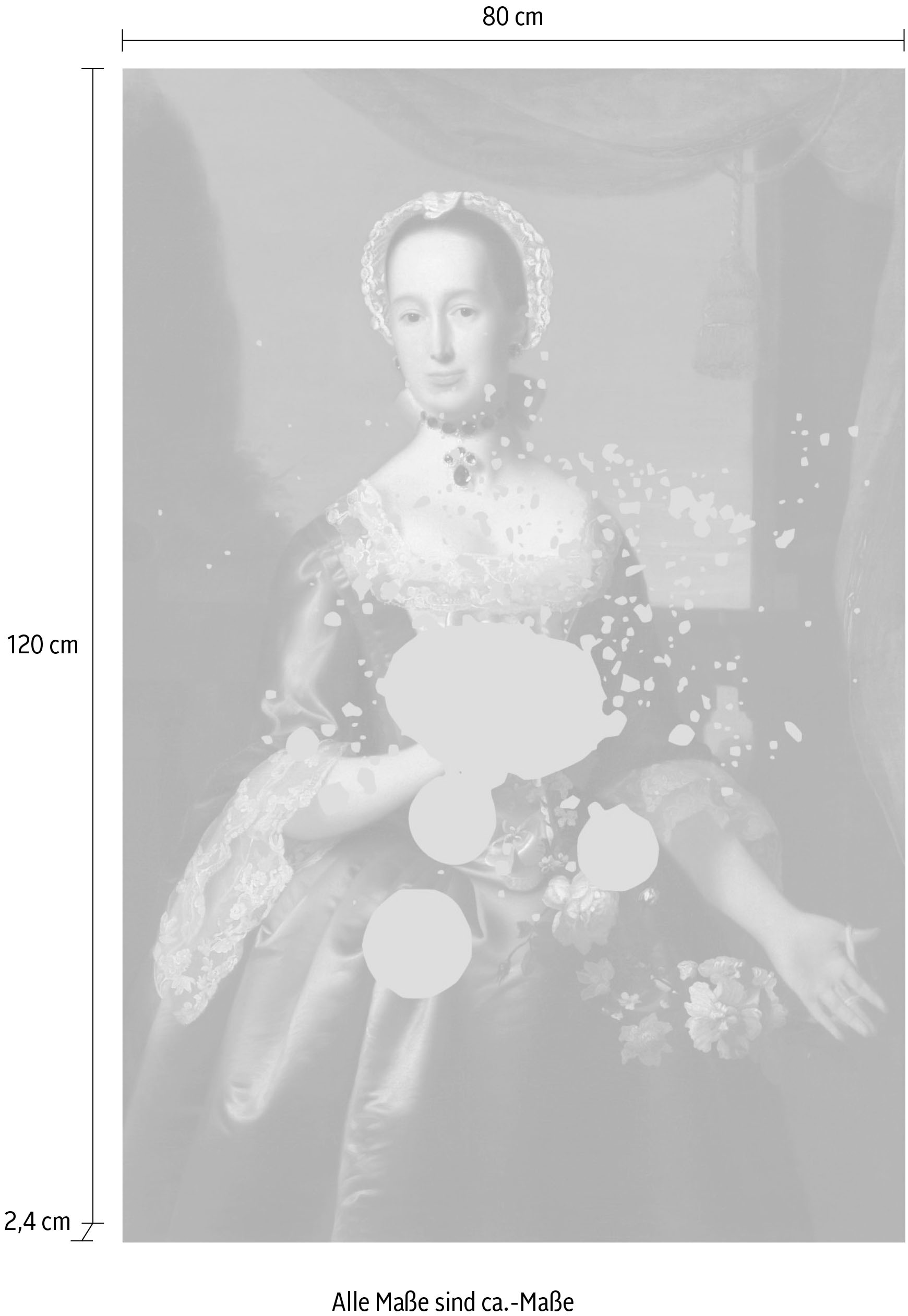 queence Acrylglasbild »Frau mit Farbklecks«, Kunst-Gemälde-Frau-Bilder von Frauen-Historische Persönlichkeiten-Formen, Fine Art-Print in Galeriequalität