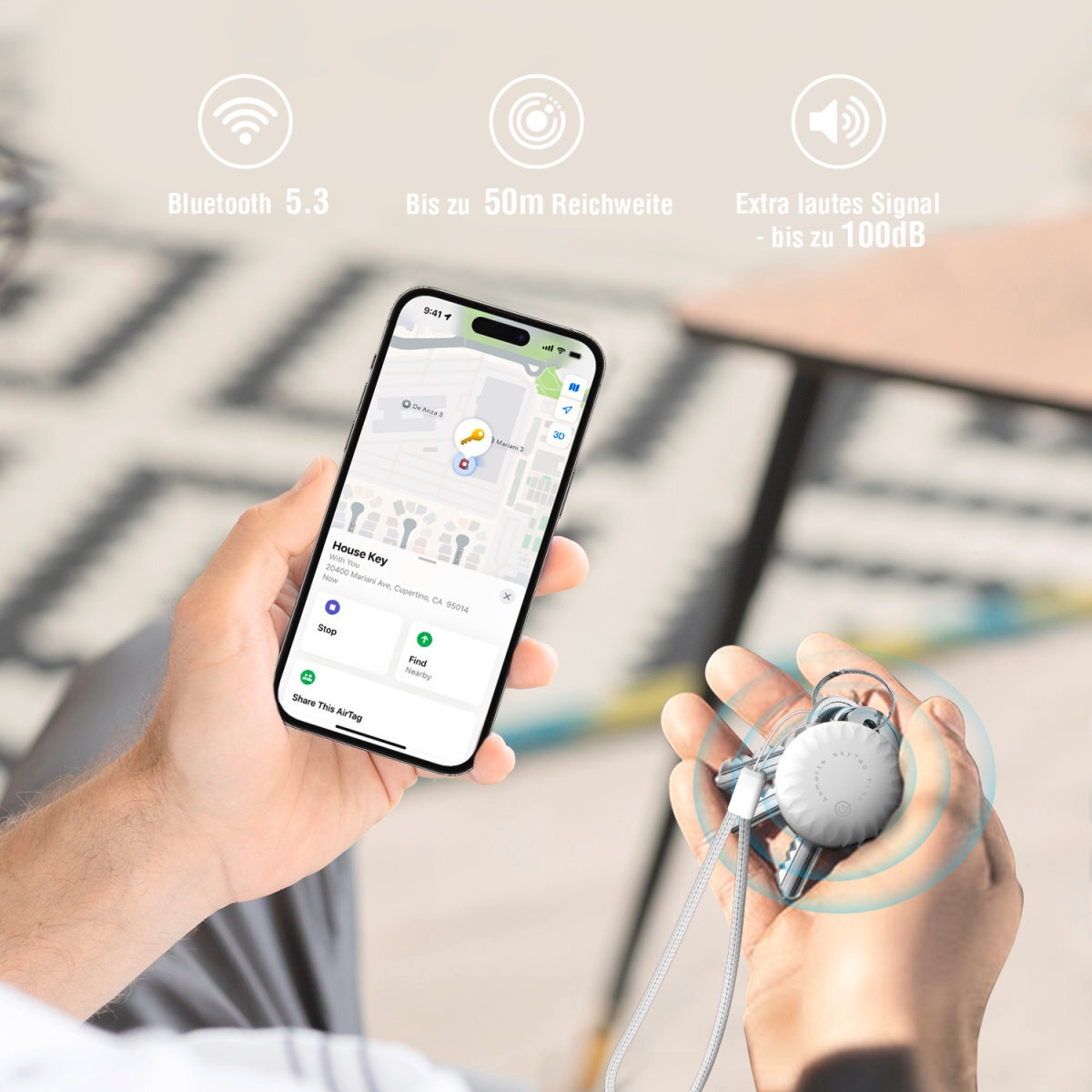 4smarts GPS-Tracker »SkyTag Plus 2er Pack«, (Packung, 2 St., 2x SkyTag Plus)