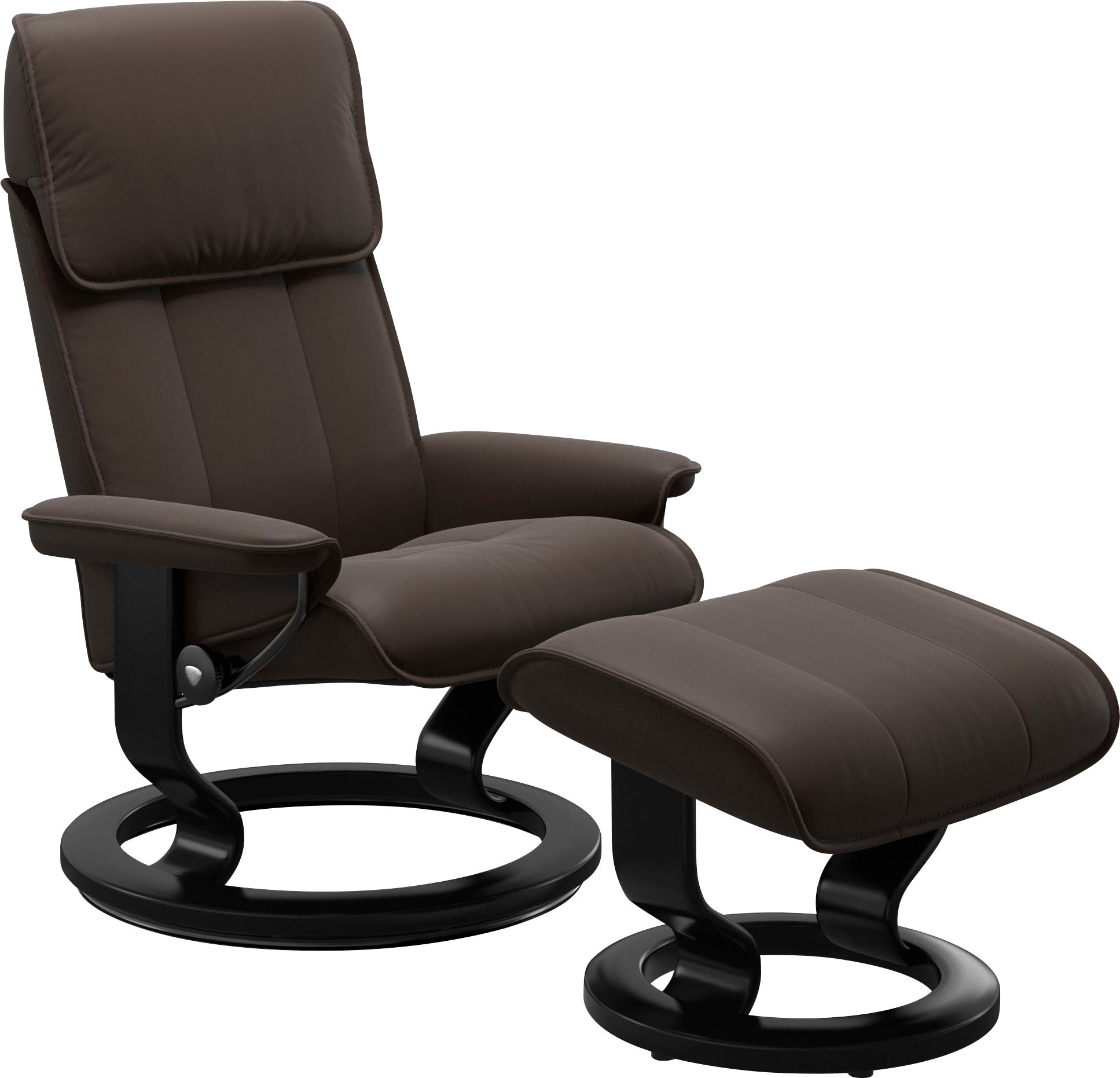 Stressless Relaxsessel "Admiral", (Set, Relaxsessel inkl. Hocker), mit Classic Base, Größe M & L, Gestell Schwarz