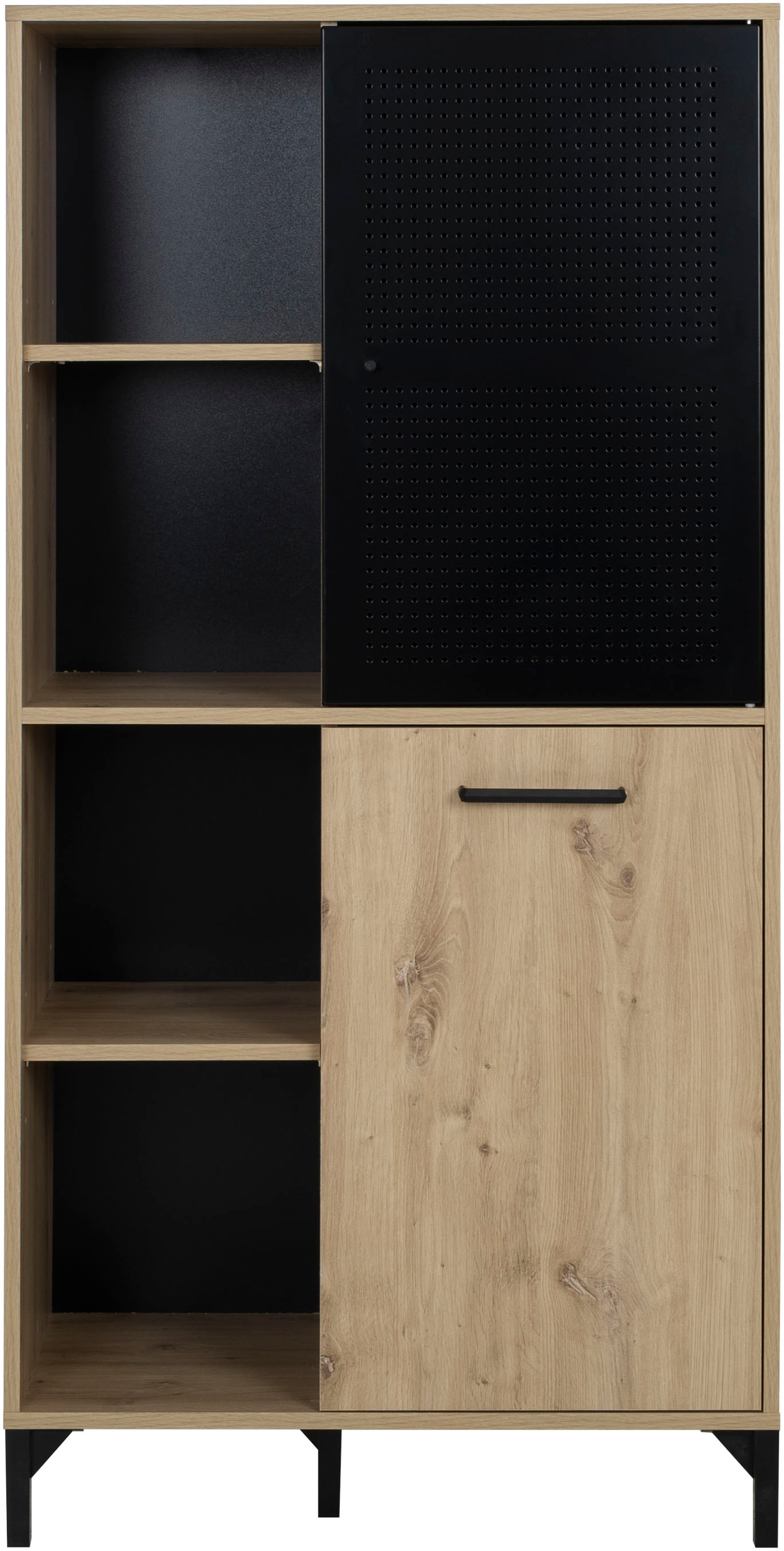 Gami Hochschrank »CRAFT«, Hochchrank mit 2 Türen und 4 offenen Fächern