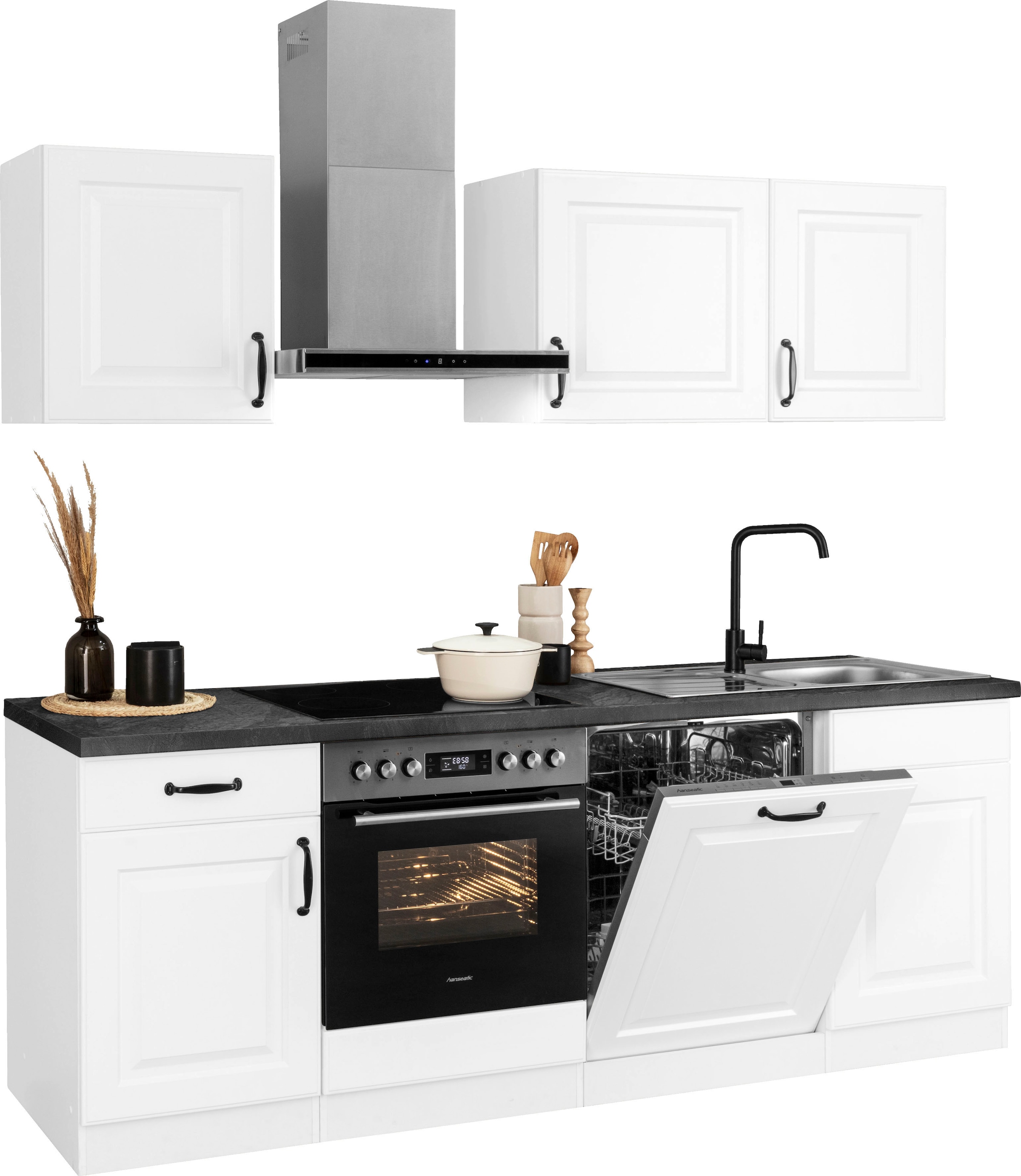 Küchen »Erla«, mit BAUR 220 wiho kaufen Küchenzeile Hanseatic-E-Geräten, Breite cm |