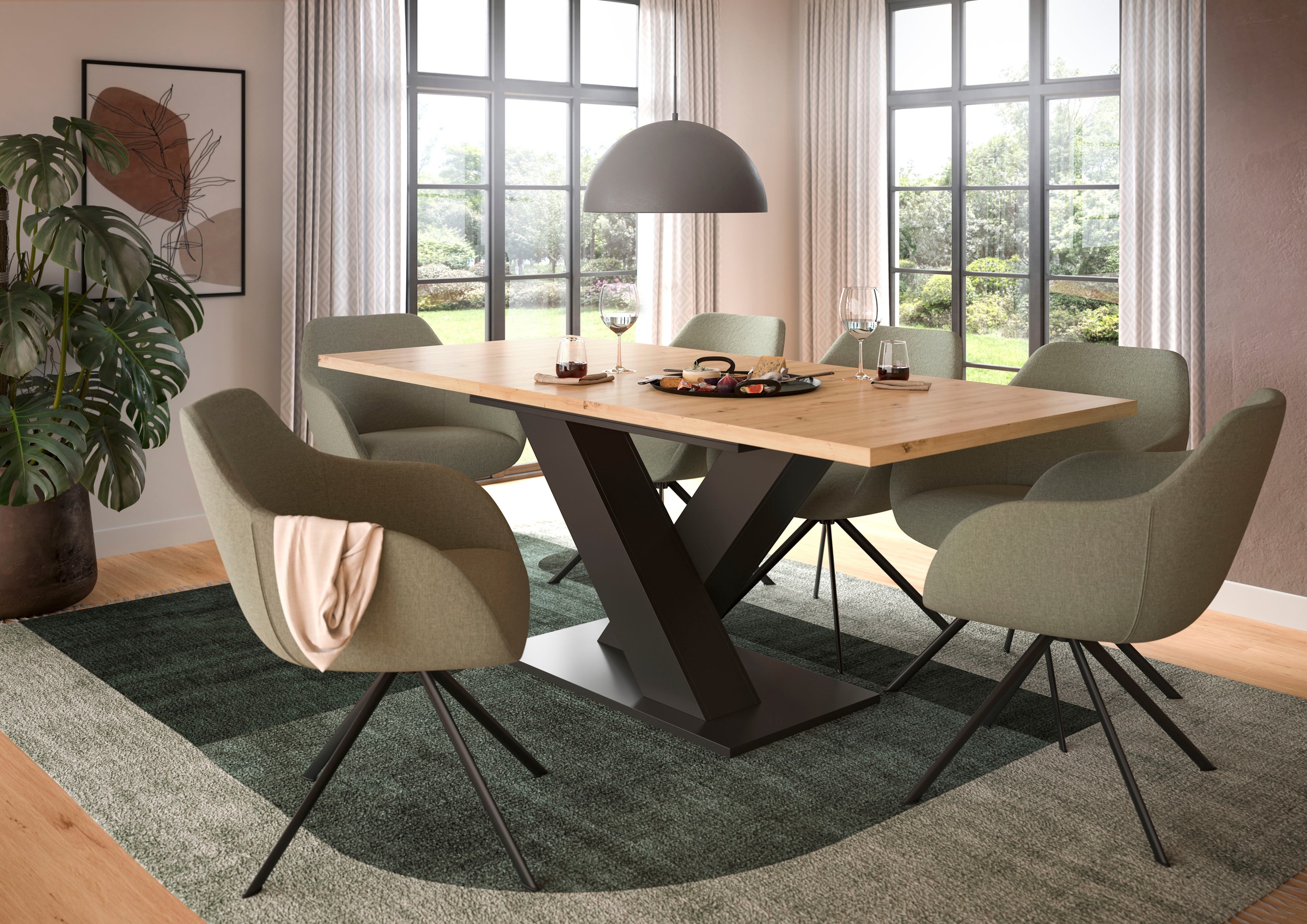 Home affaire Esstisch "Motus, ausziehbar 150 -190 cm, inklusive 40 cm Einle günstig online kaufen