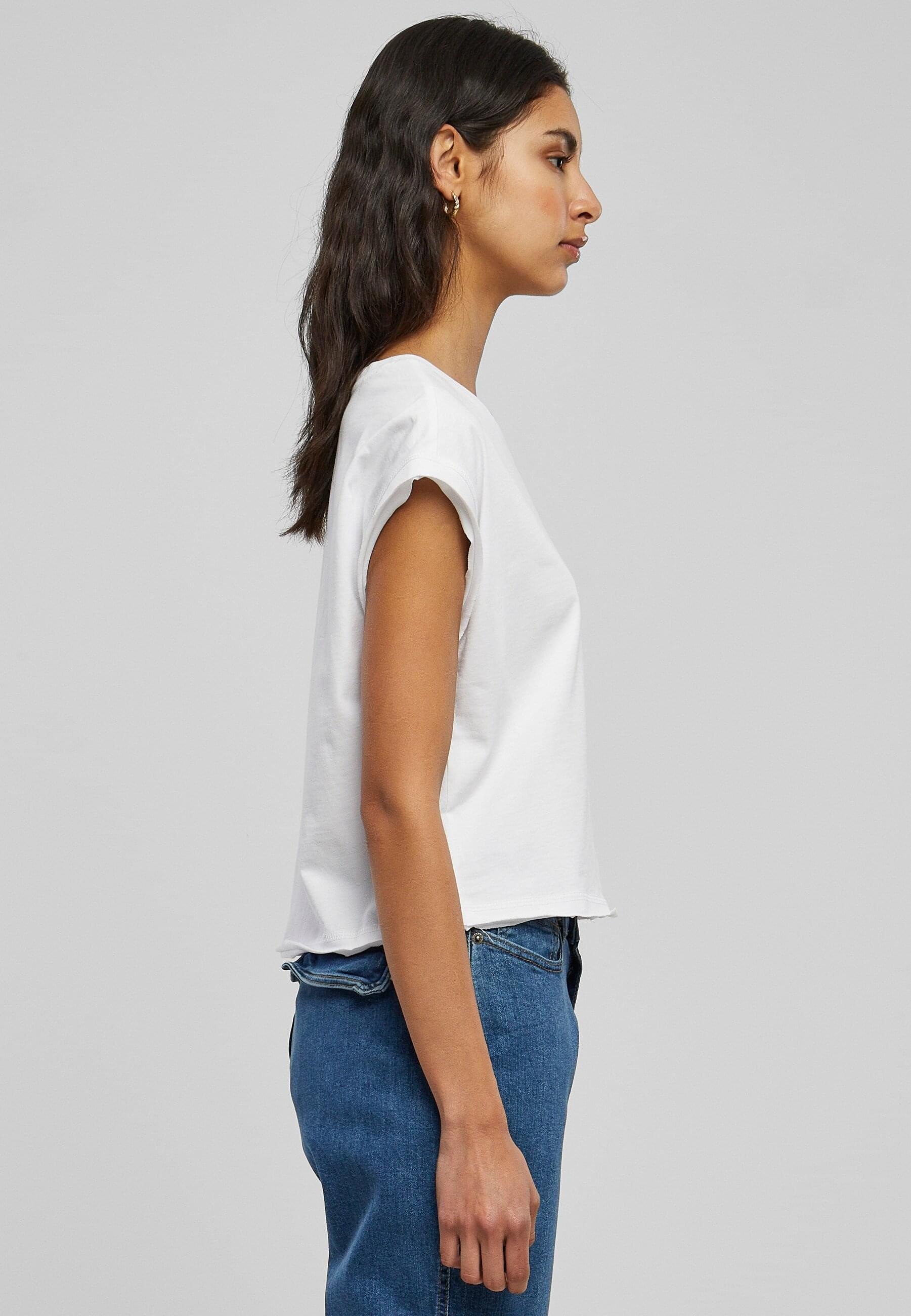 URBAN CLASSICS T-Shirt »Urban Classics Damen Ladies Organic Open Edge Tee«, (1 tlg.)