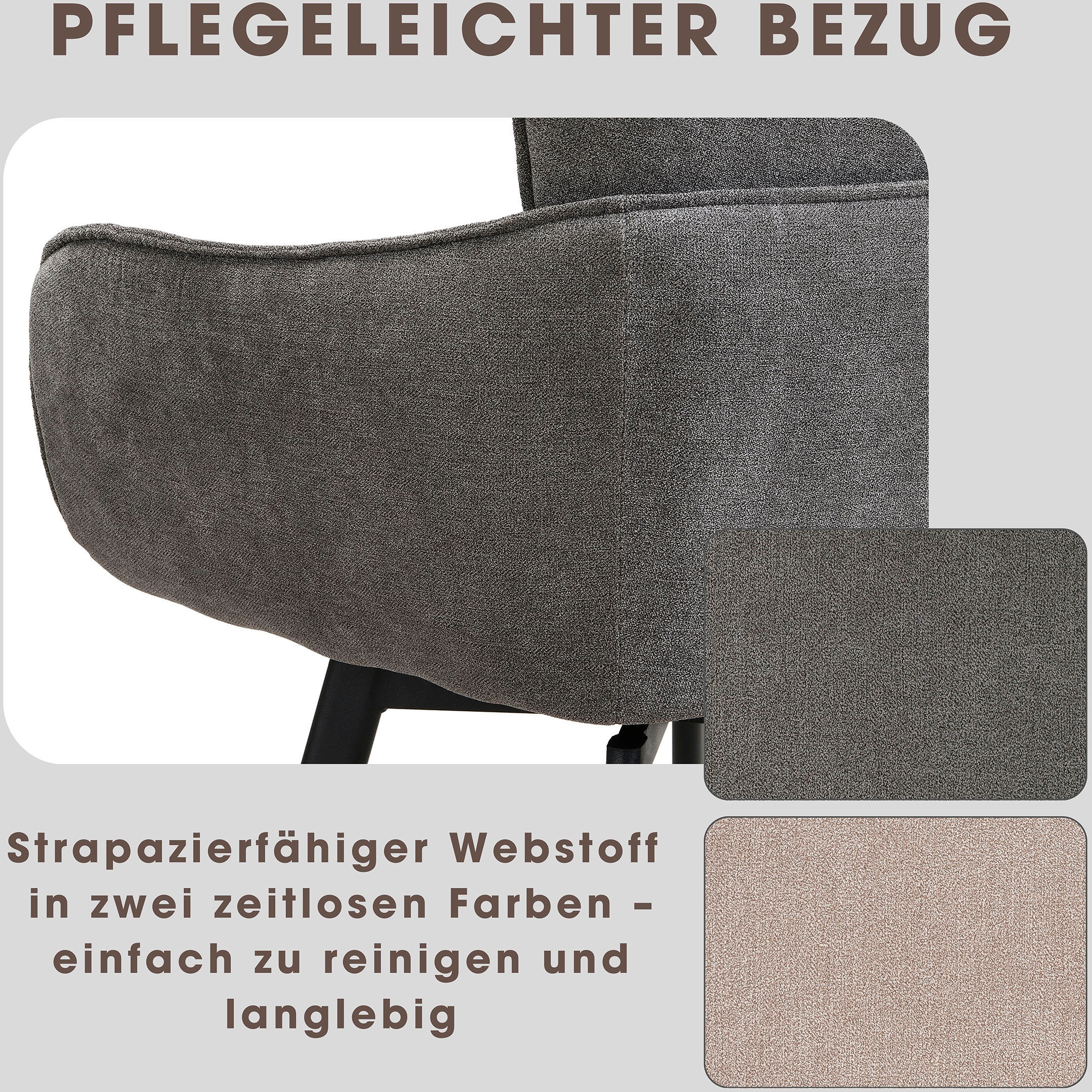 byLIVING Esszimmerstuhl »Rico« (Set) 2 Stk.360 Grad drehbar in verschiedenen Farben erhältlich