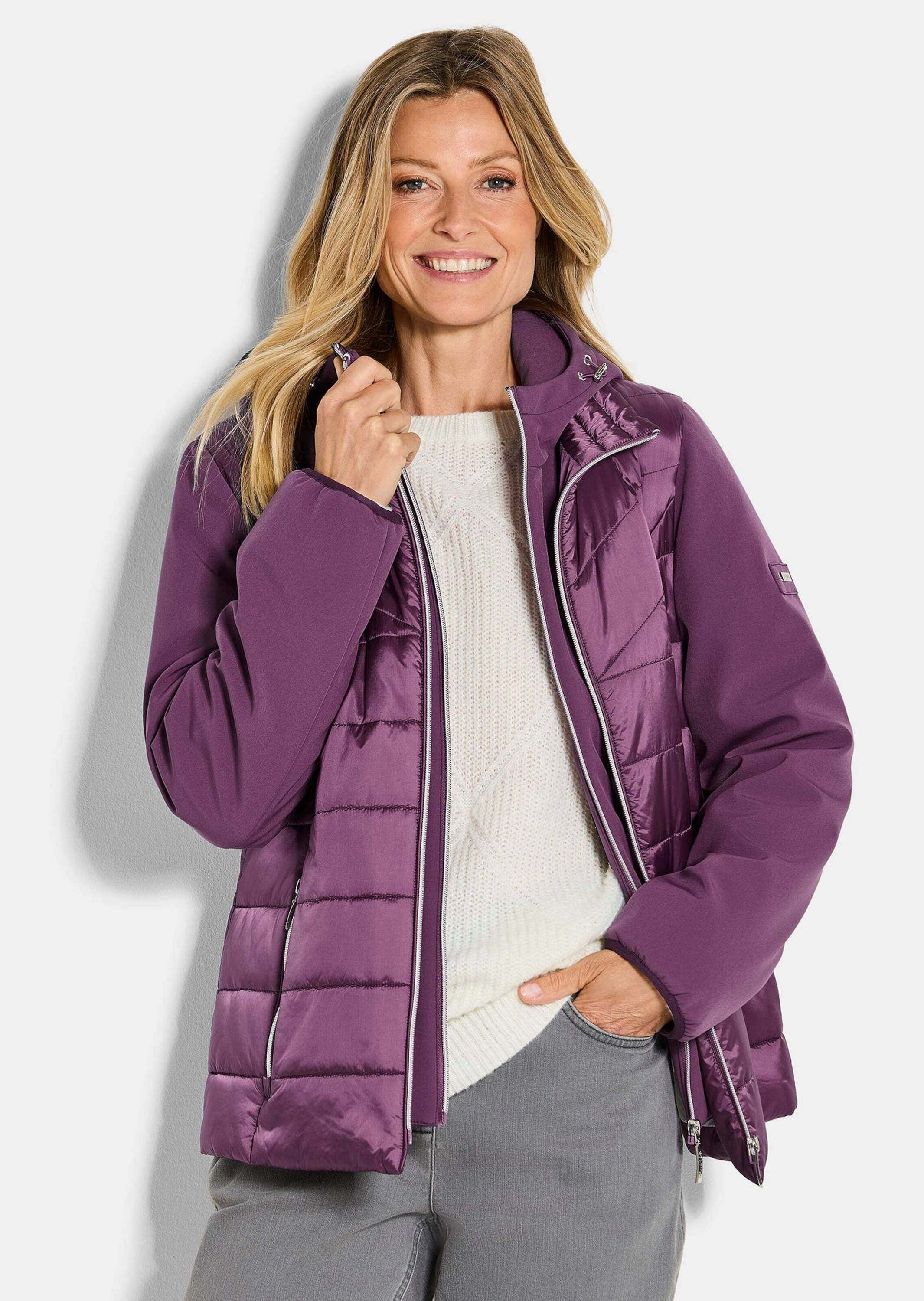GOLDNER Kurzjacke »Kurzgröße Steppjacke mit Ärmeln aus Softshell«