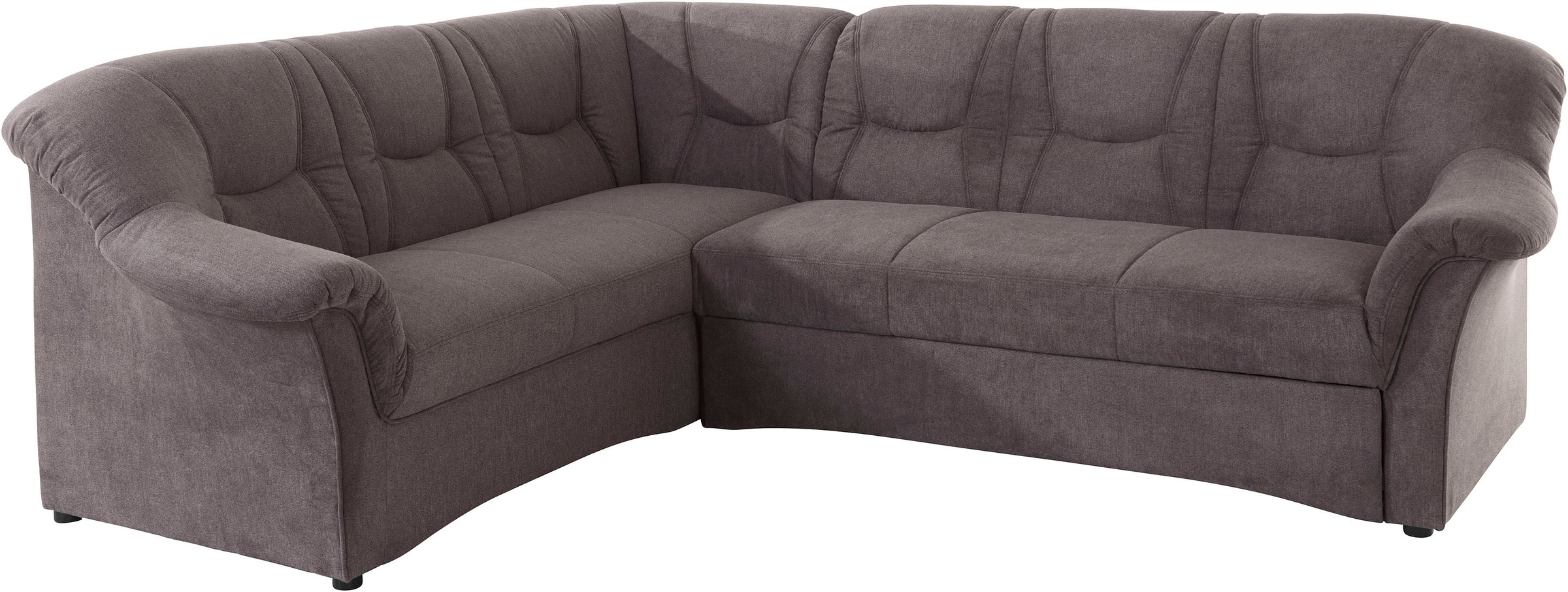 Ecksofa DOMO COLLECTION "Sarafina zeitlos&bequem, optional mit Federkern, Breite 240cm, L-Form", grau (stone), B:240cm H:83cm T:190cm, Microfaser PRIMABELLE (100% Polyester) / Struktur (90% Polyester; 10% Polyacryl);Luxus-Microfaser (92% Polyester, 8% Nyl 7