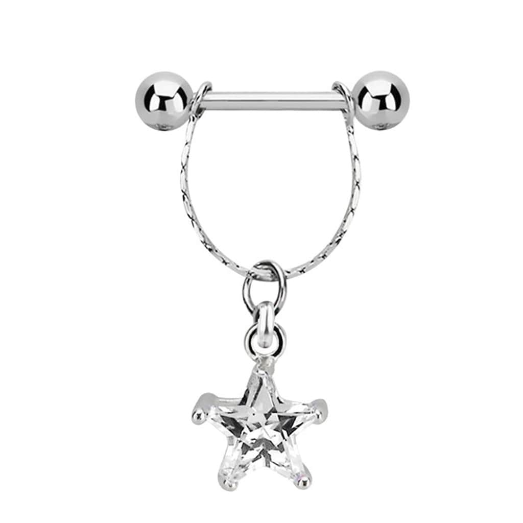 Adelia´s Brustwarzenpiercing »Piercing  Brustpiercing«, Anhänger mit einem Stein-Stern