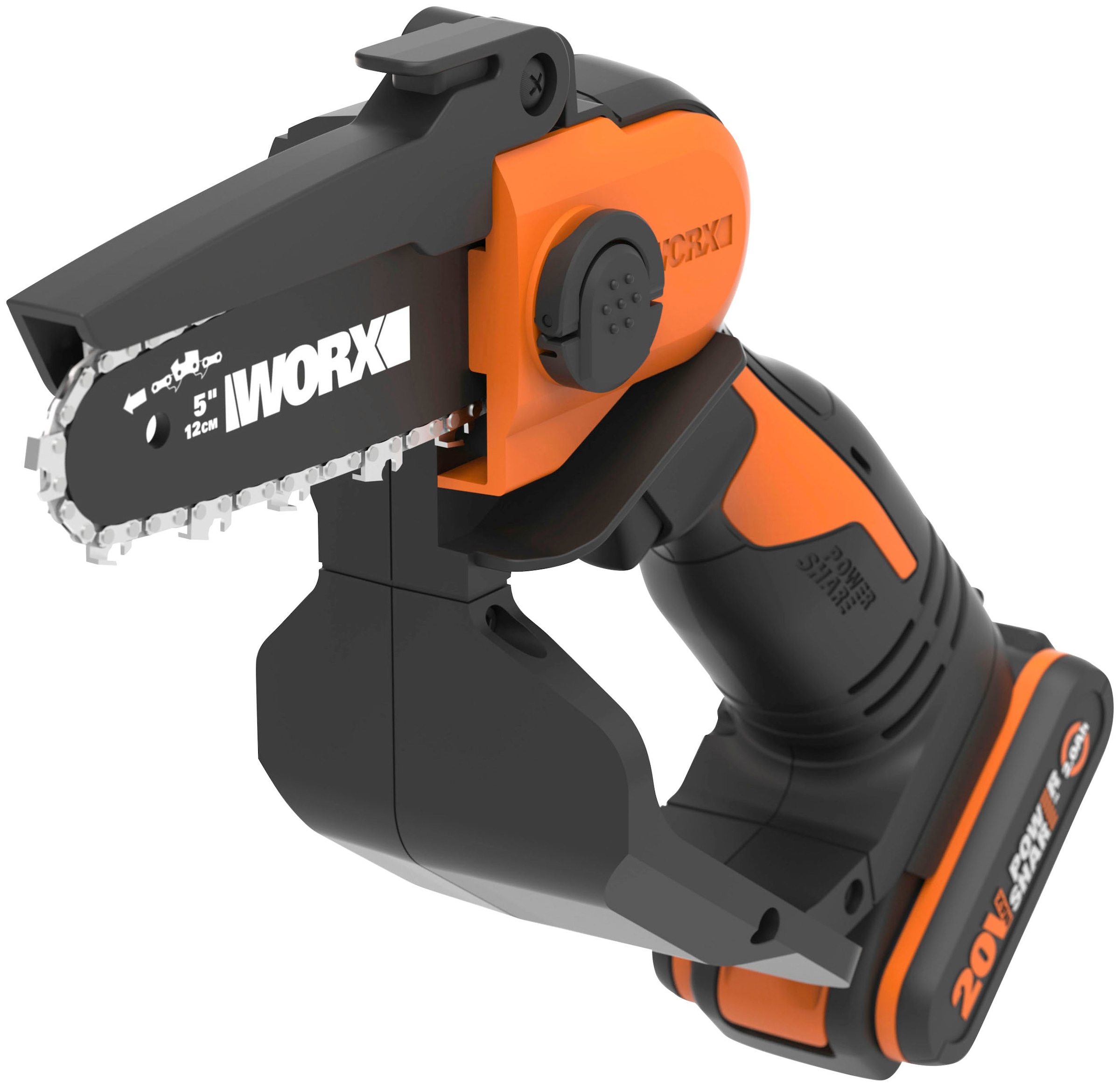 Worx Akku-Kettensäge "20V Akku Einhand Ketten- u. Astsäge, 12cm", (Set), inklusive 20V/2Ah Akku und Ladegerät